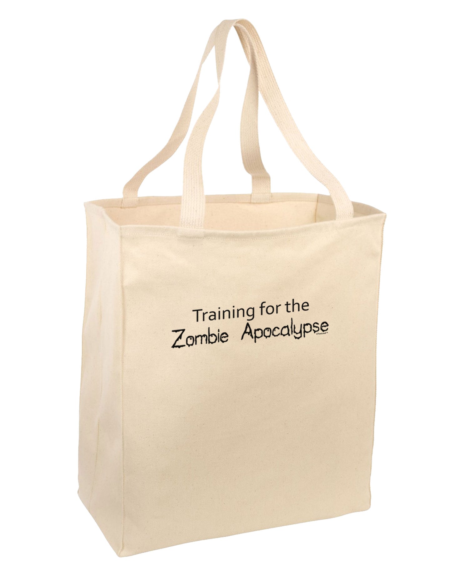 Training for the Zombie Apocalypse Large Grocery Tote Bag-Grocery Tote-TooLoud-Natural-Large-Davson Sales