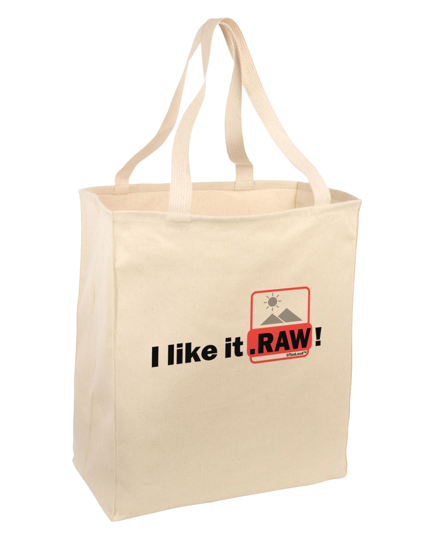 I Like It RAW Large Grocery Tote Bag by TooLoud-Grocery Tote-TooLoud-Natural-Large-Davson Sales