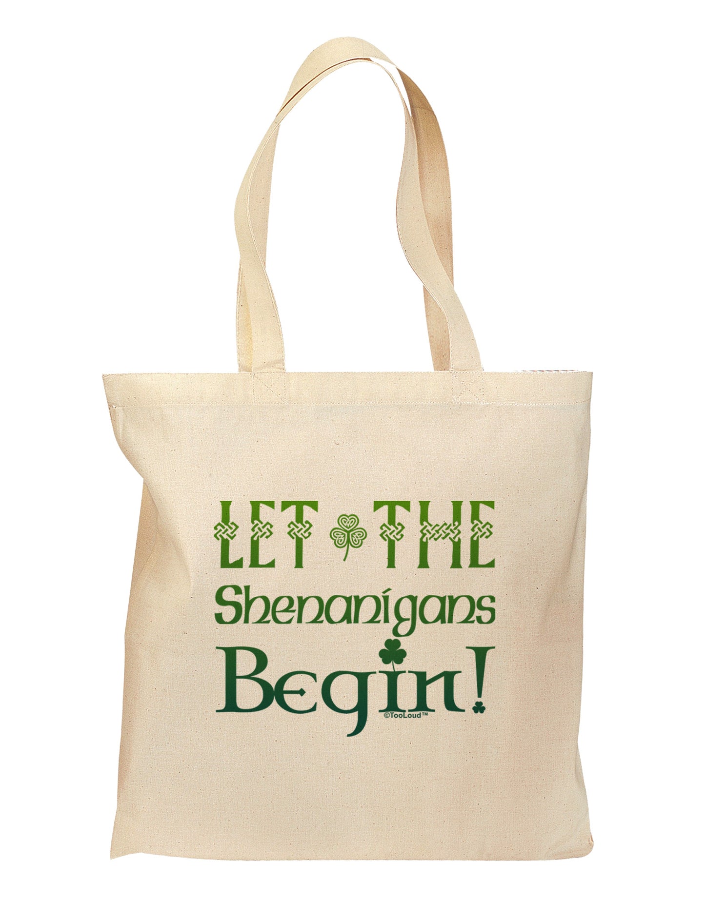 Let the Shenanigans Begin Grocery Tote Bag-Grocery Tote-TooLoud-Natural-Medium-Davson Sales