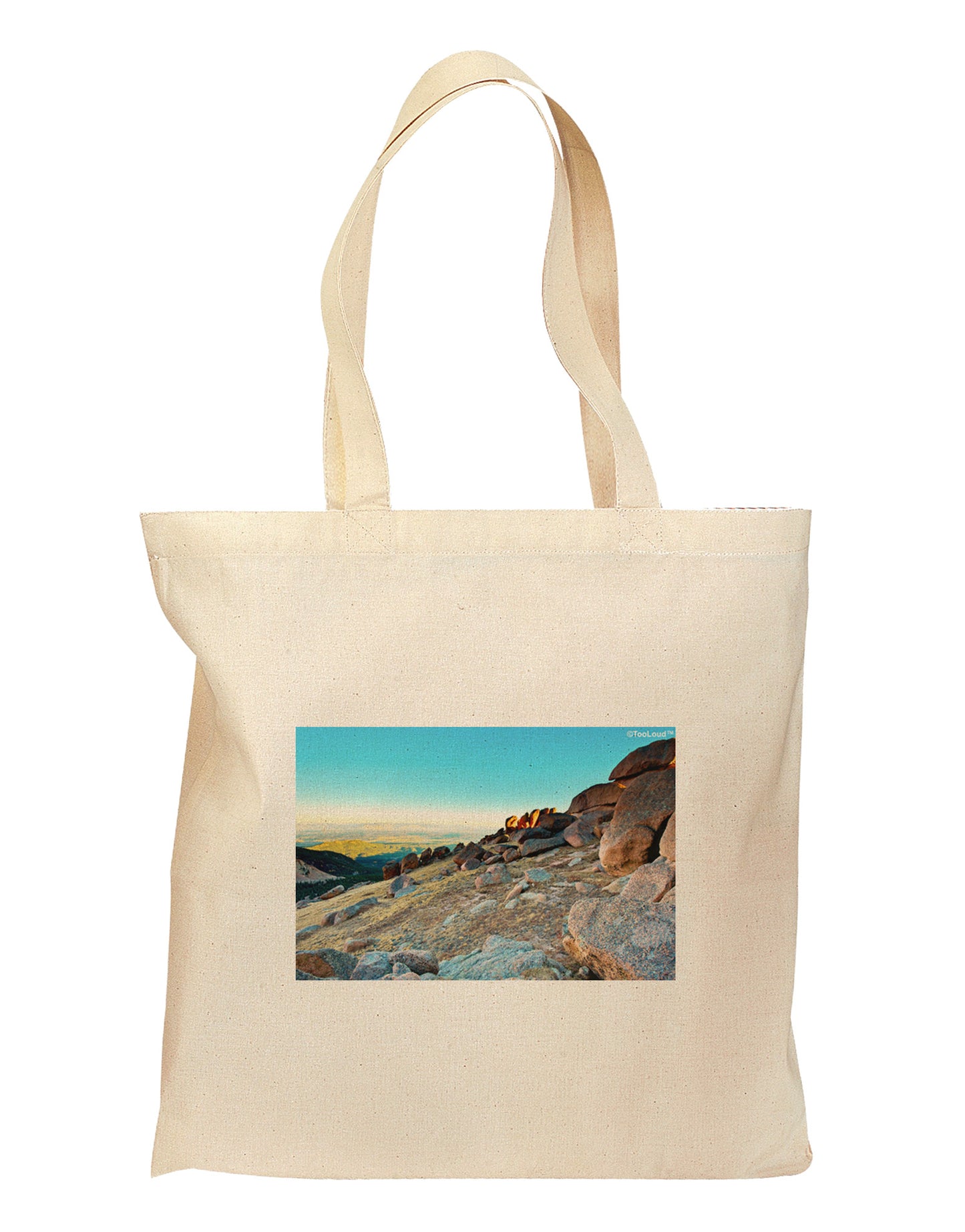 CO Rockies View Grocery Tote Bag - Natural-Grocery Tote-TooLoud-Natural-Medium-Davson Sales