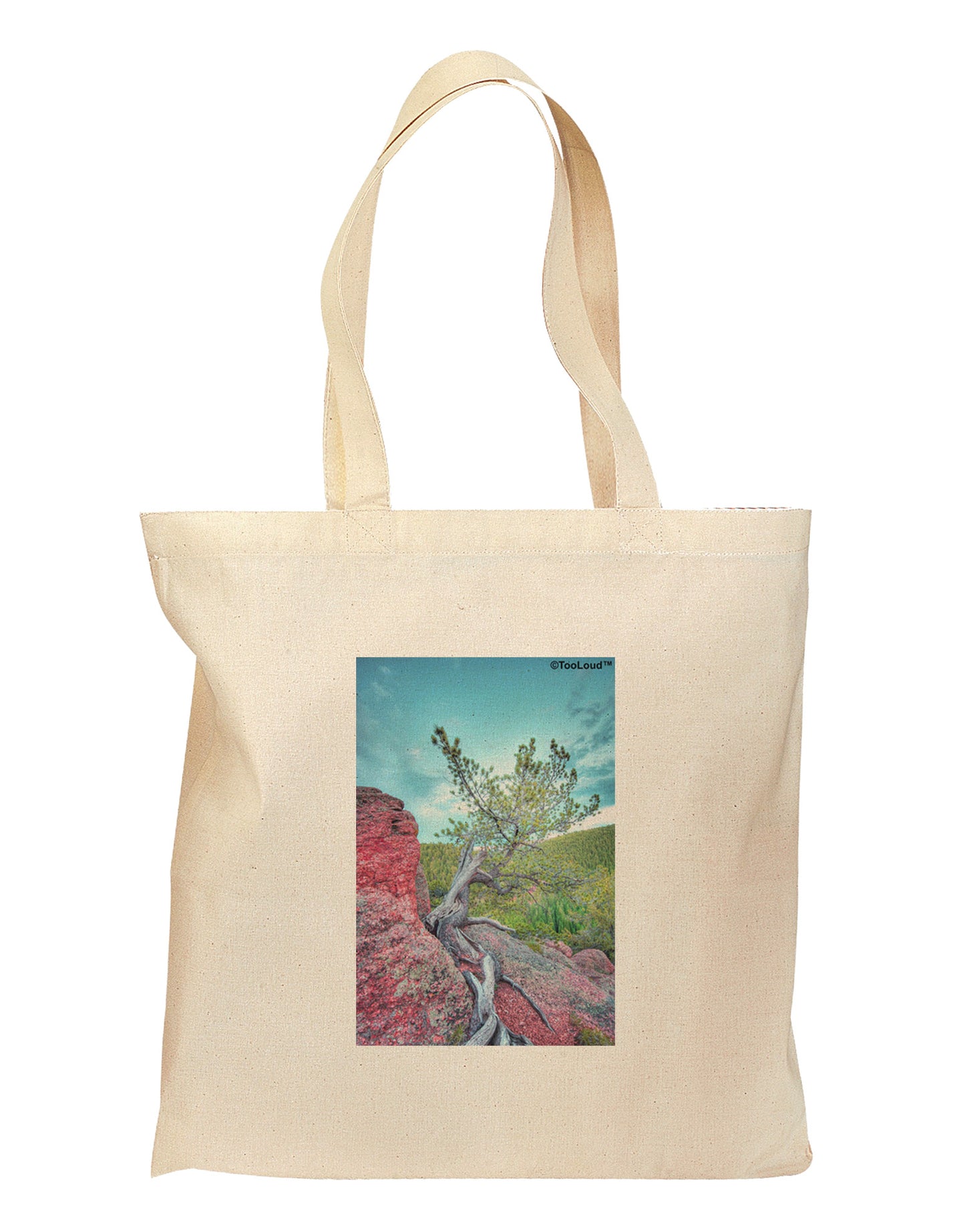 CO Cliffside Tree Grocery Tote Bag-Grocery Tote-TooLoud-Natural-Medium-Davson Sales