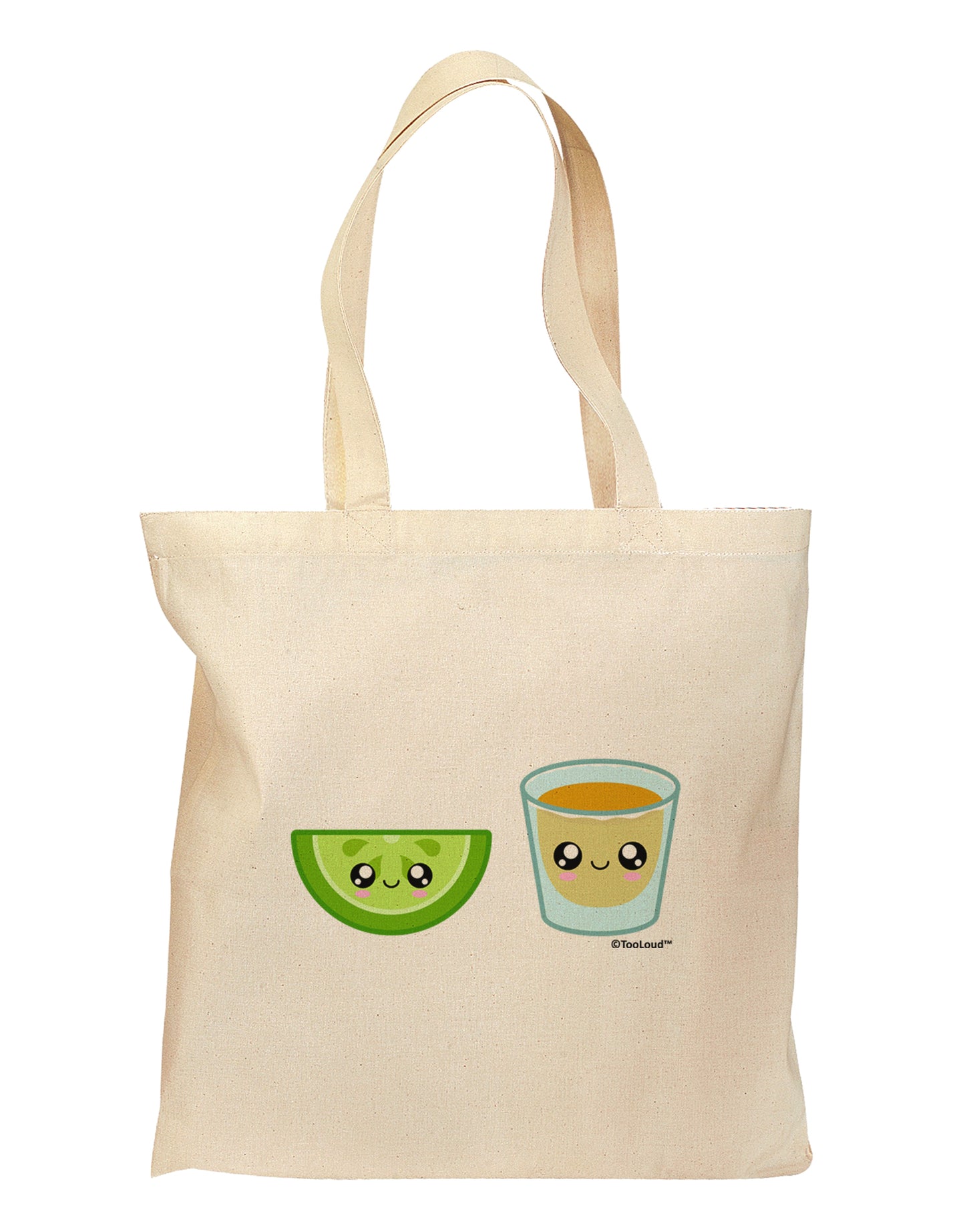 Cute Tequila Shot and Lime Wedge Grocery Tote Bag by TooLoud-Grocery Tote-TooLoud-Natural-Medium-Davson Sales