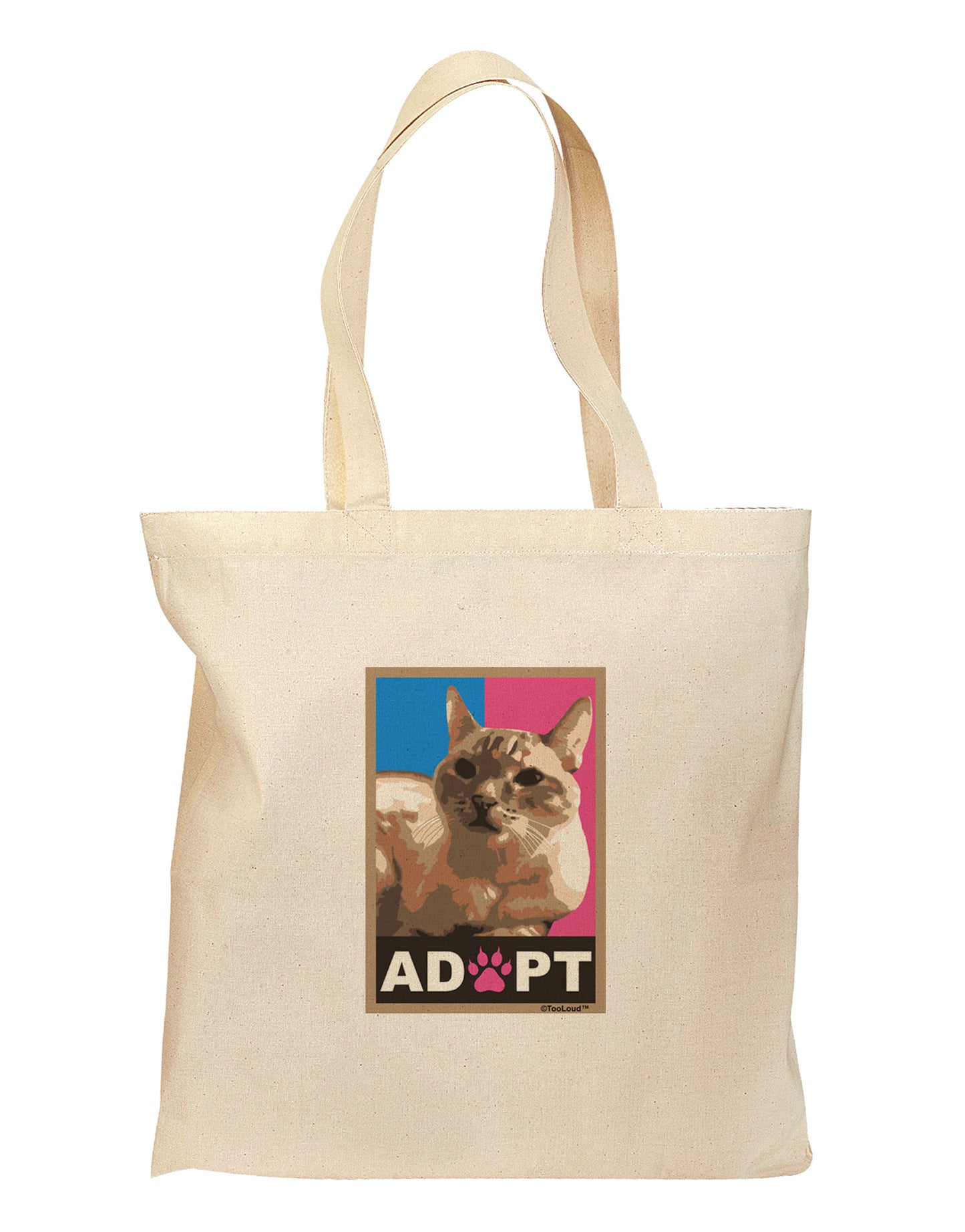 Adopt Cute Kitty Cat Adoption Grocery Tote Bag-Grocery Tote-TooLoud-Natural-Medium-Davson Sales