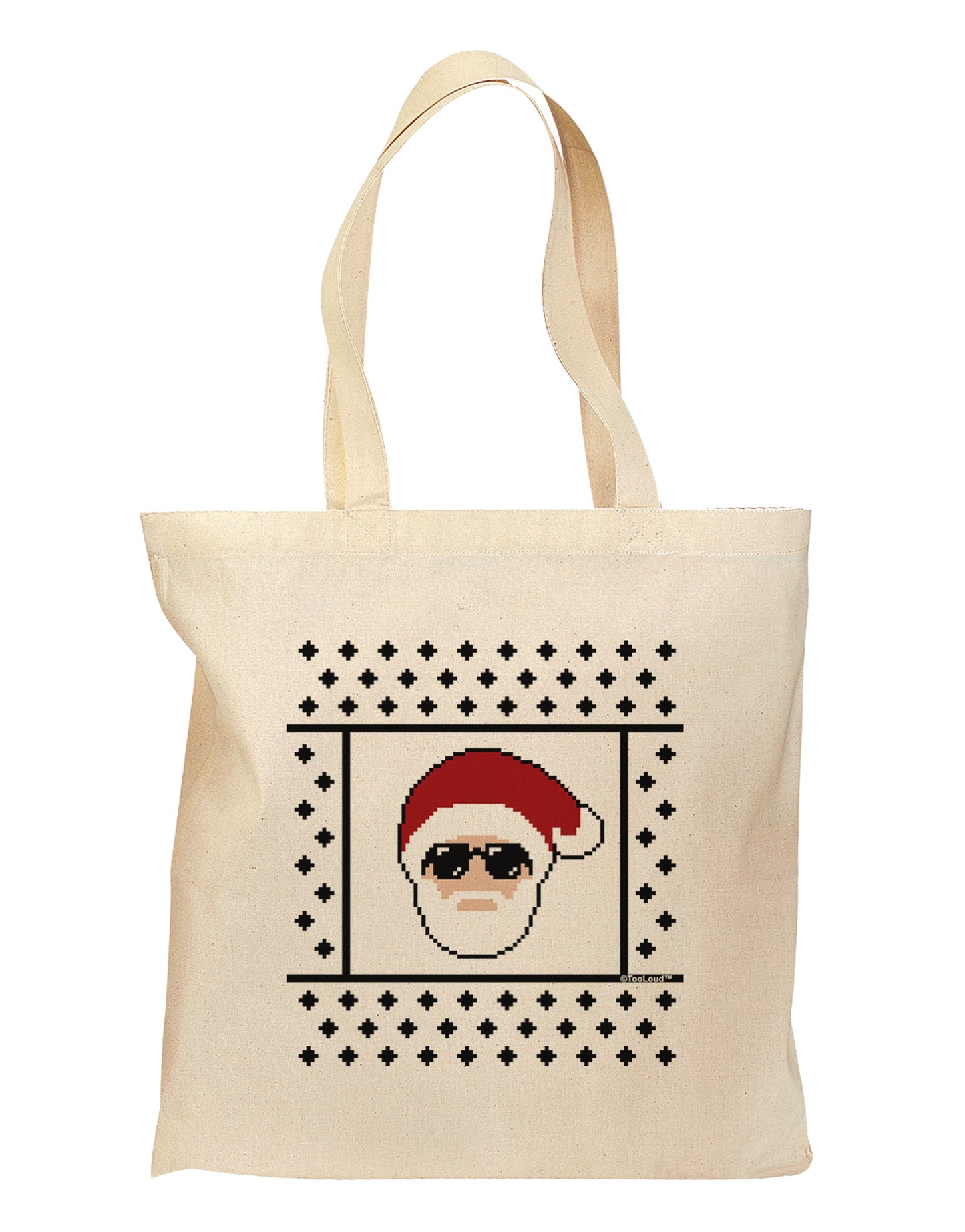 Cool Santa Christmas Sweater Grocery Tote Bag-Grocery Tote-TooLoud-Natural-Medium-Davson Sales