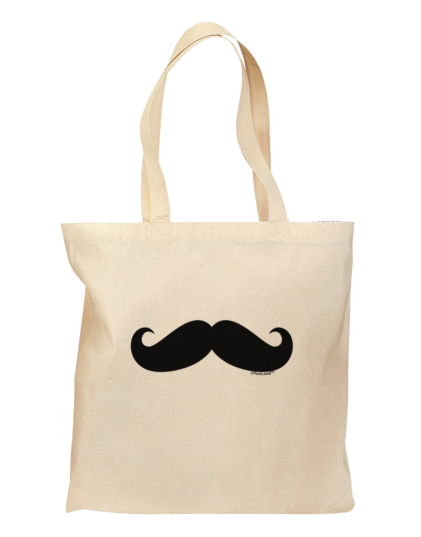 Big Fancy Mustache Grocery Tote Bag-Grocery Tote-TooLoud-Natural-Medium-Davson Sales