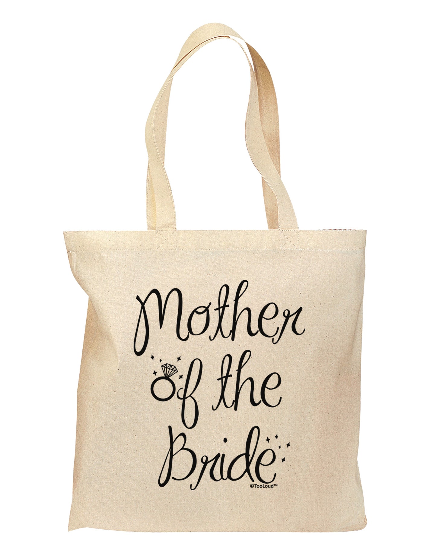 Mother of the Bride - Diamond Grocery Tote Bag-Grocery Tote-TooLoud-Natural-Medium-Davson Sales