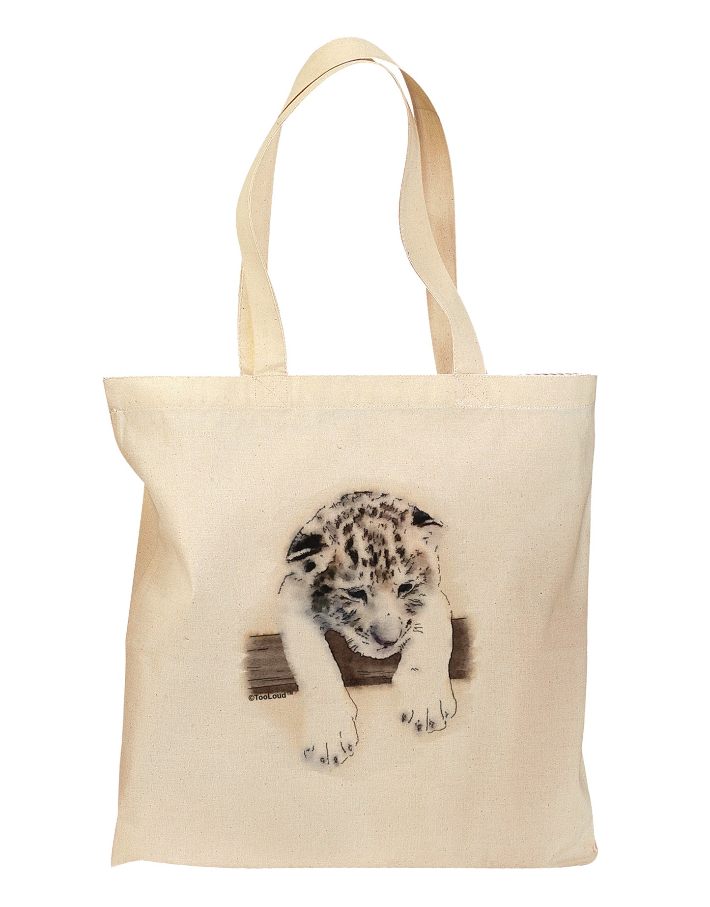 Leopard Cub Grocery Tote Bag-Grocery Tote-TooLoud-Natural-Medium-Davson Sales