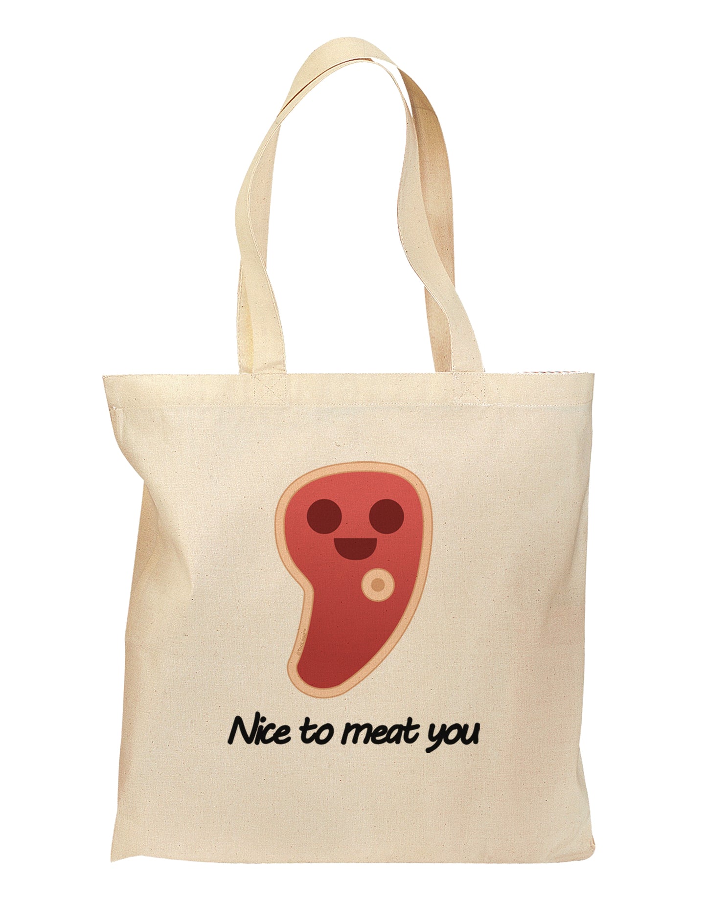 Steak - Nice to Meat You Grocery Tote Bag-Grocery Tote-TooLoud-Natural-Medium-Davson Sales