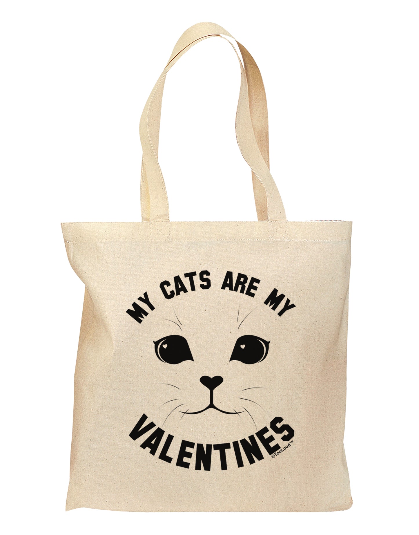 My Cats are my Valentines Grocery Tote Bag by TooLoud-TooLoud-Natural-Davson Sales