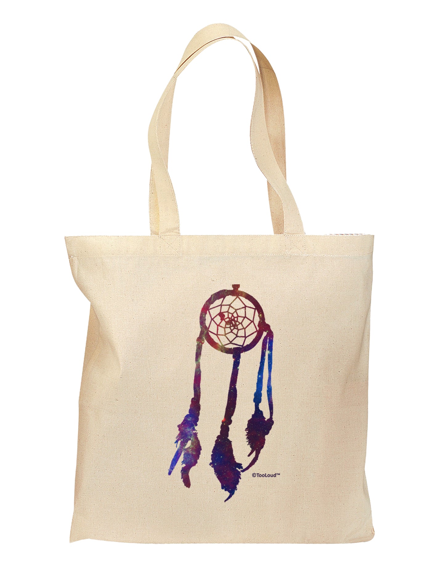 Graphic Feather Design - Galaxy Dreamcatcher Grocery Tote Bag by TooLoud-Grocery Tote-TooLoud-Natural-Medium-Davson Sales