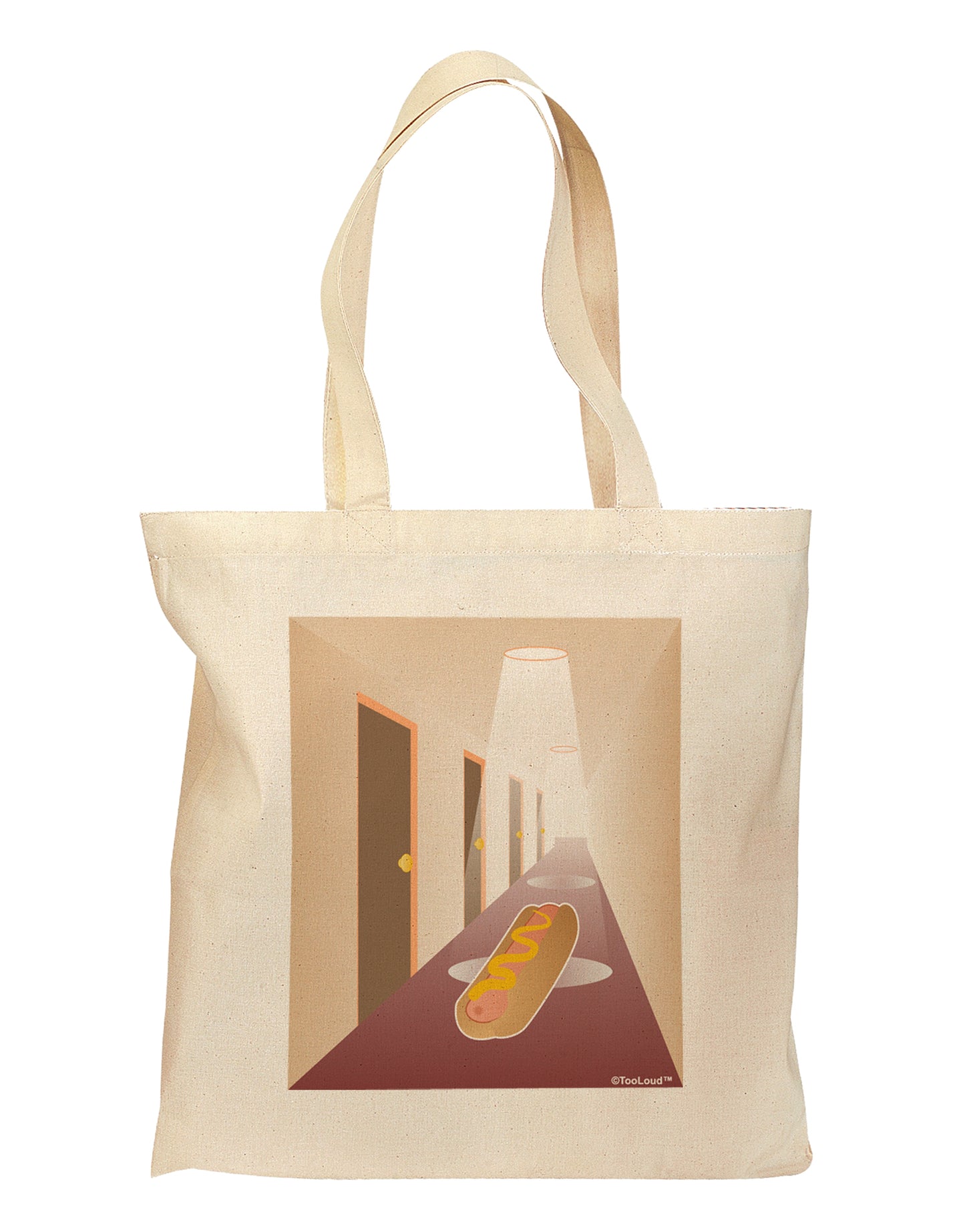 Hotdog in a Hallway Grocery Tote Bag by TooLoud-Grocery Tote-TooLoud-Natural-Medium-Davson Sales