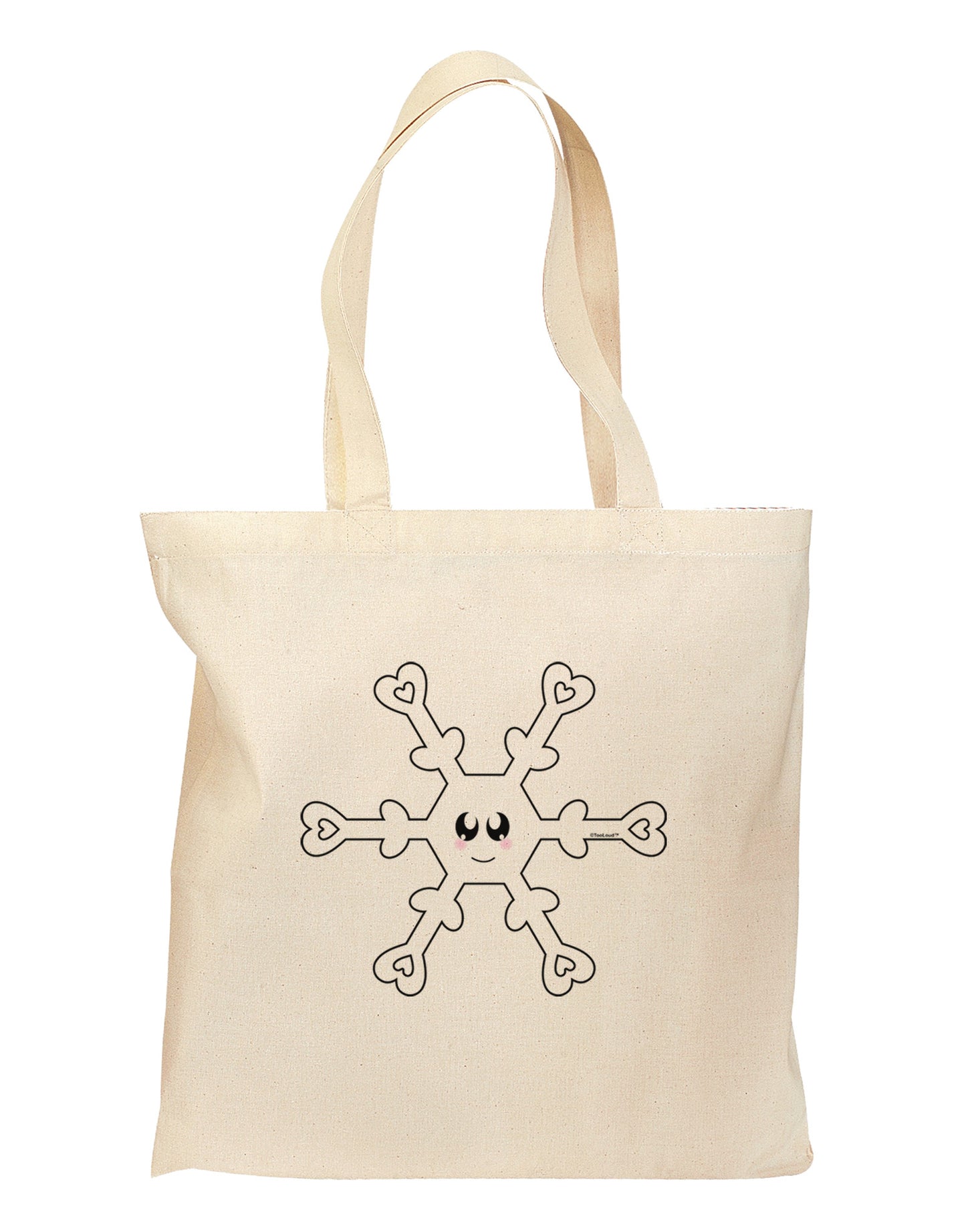 Cute Snowflake Christmas Grocery Tote Bag-Grocery Tote-TooLoud-Natural-Medium-Davson Sales