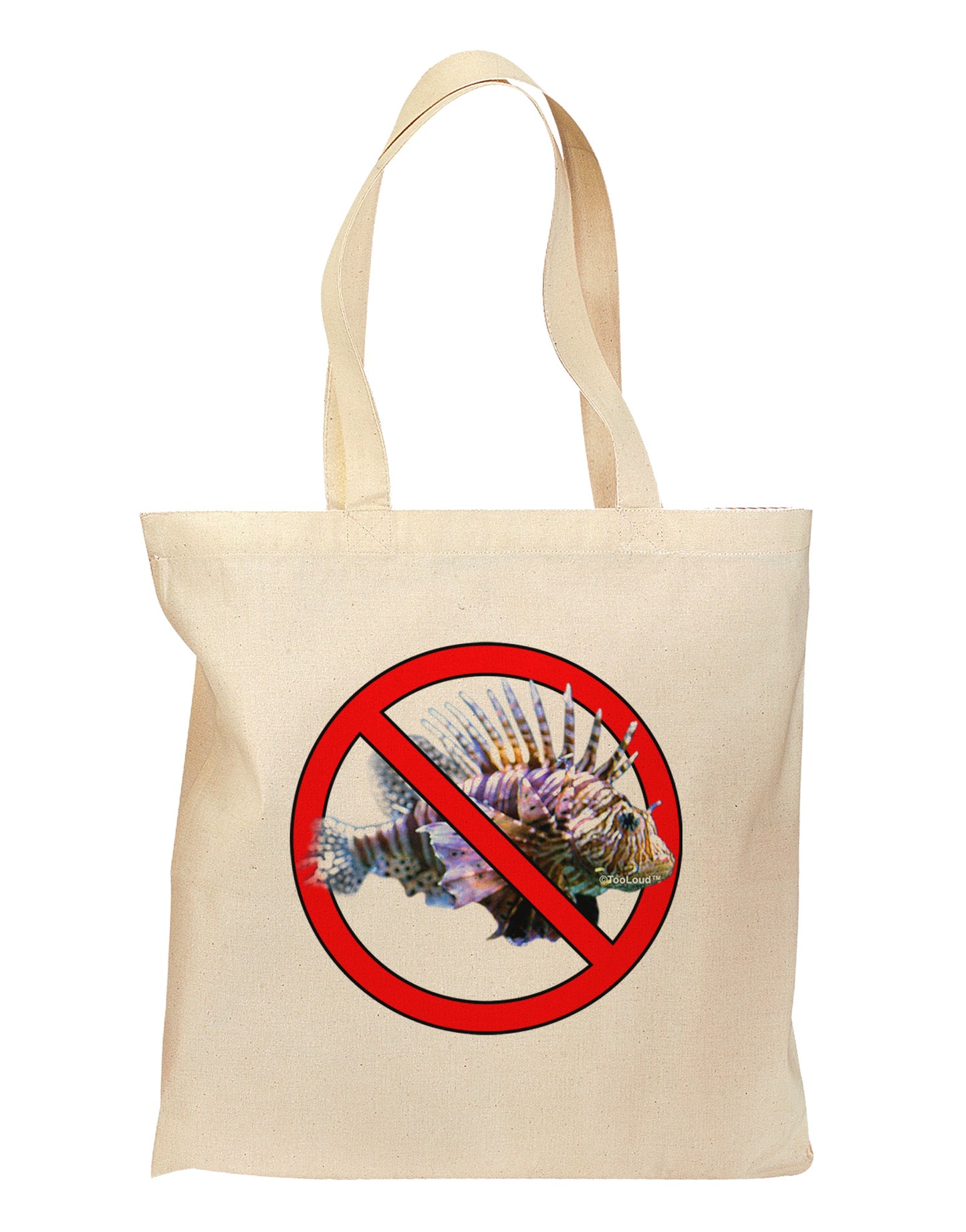 No Lionfish Grocery Tote Bag-Grocery Tote-TooLoud-Natural-Medium-Davson Sales