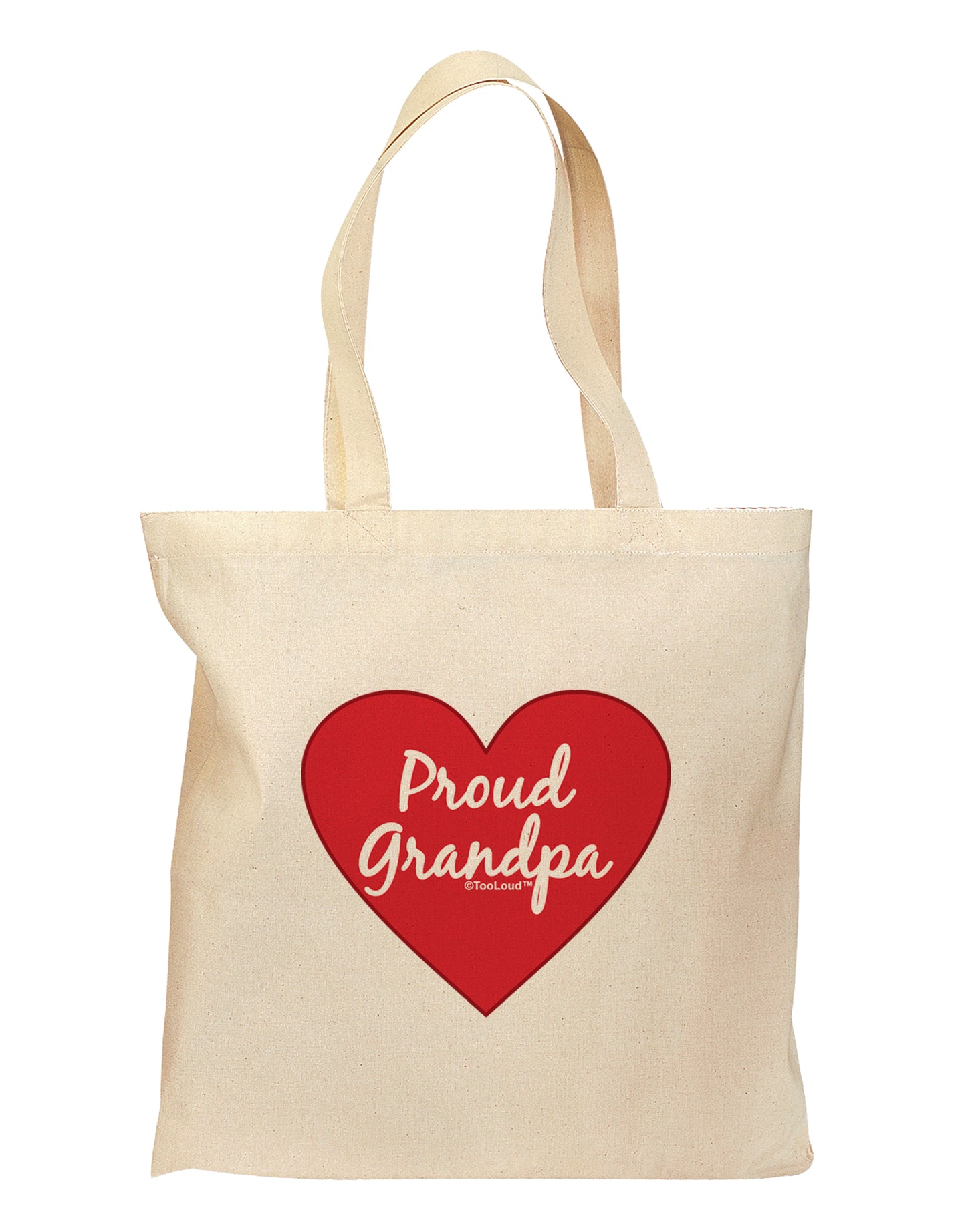Proud Grandpa Heart Grocery Tote Bag by TooLoud-Grocery Tote-TooLoud-Natural-Medium-Davson Sales