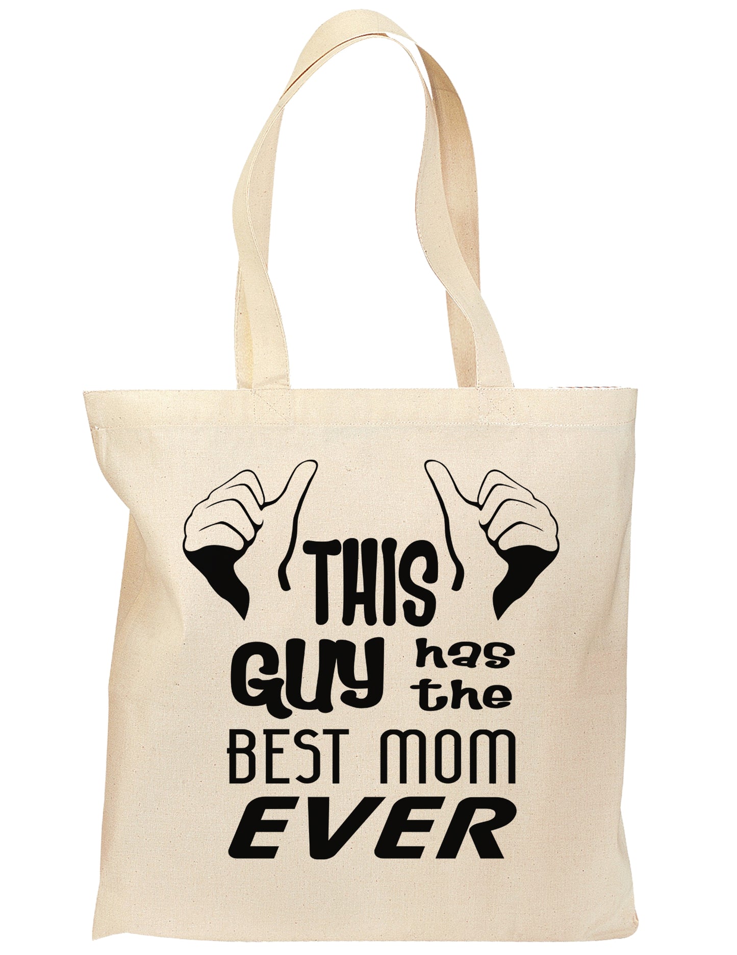 This Guy Has the Best Mom Ever Grocery Tote Bag-Grocery Tote-TooLoud-Natural-Medium-Davson Sales