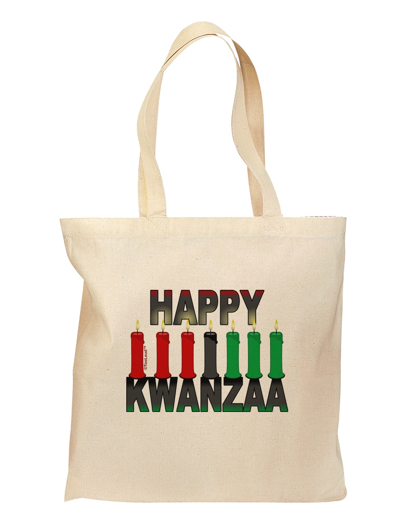Happy Kwanzaa Candles Grocery Tote Bag-Grocery Tote-TooLoud-Natural-Medium-Davson Sales
