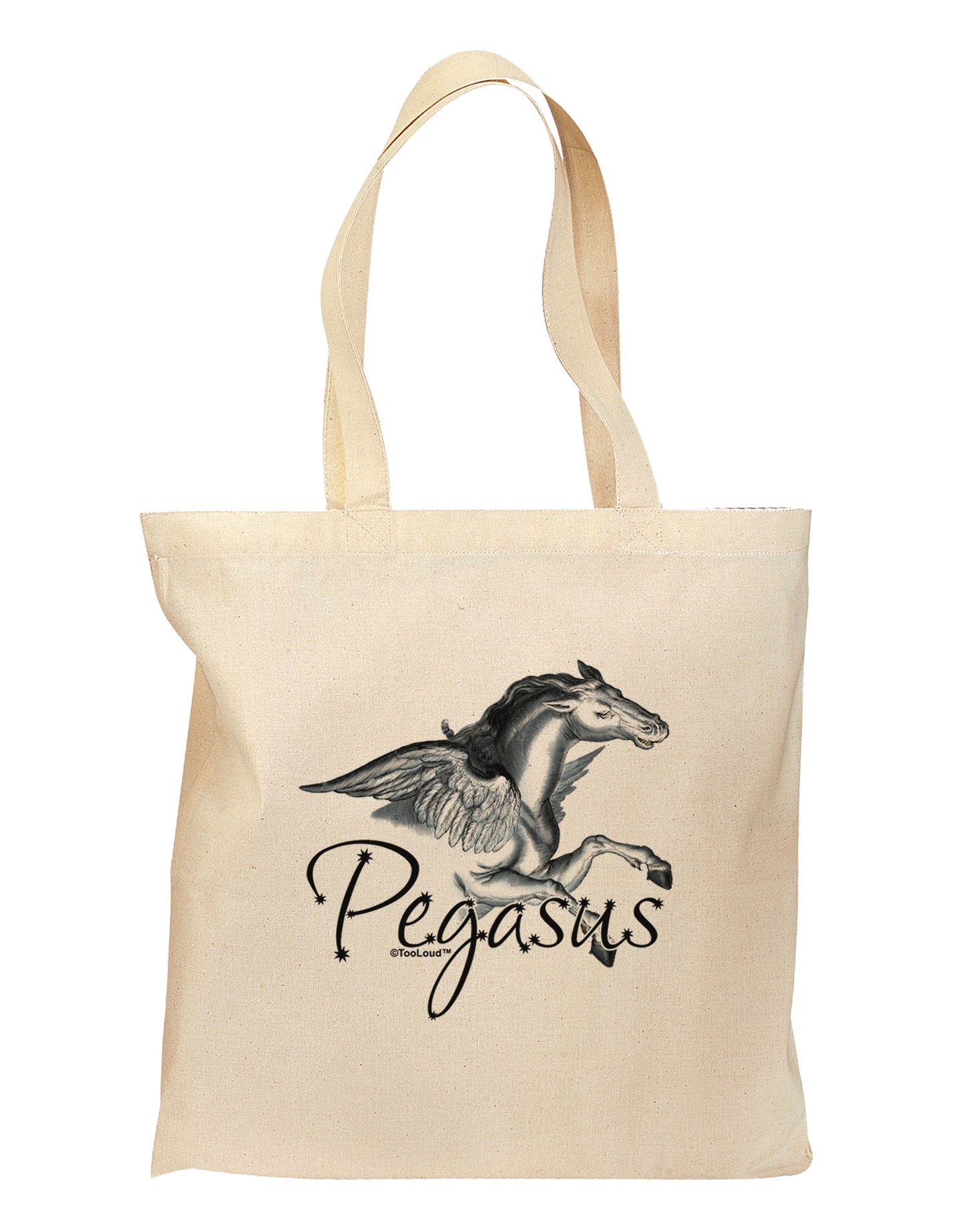 Pegasus Color Illustration Grocery Tote Bag-Grocery Tote-TooLoud-Natural-Medium-Davson Sales