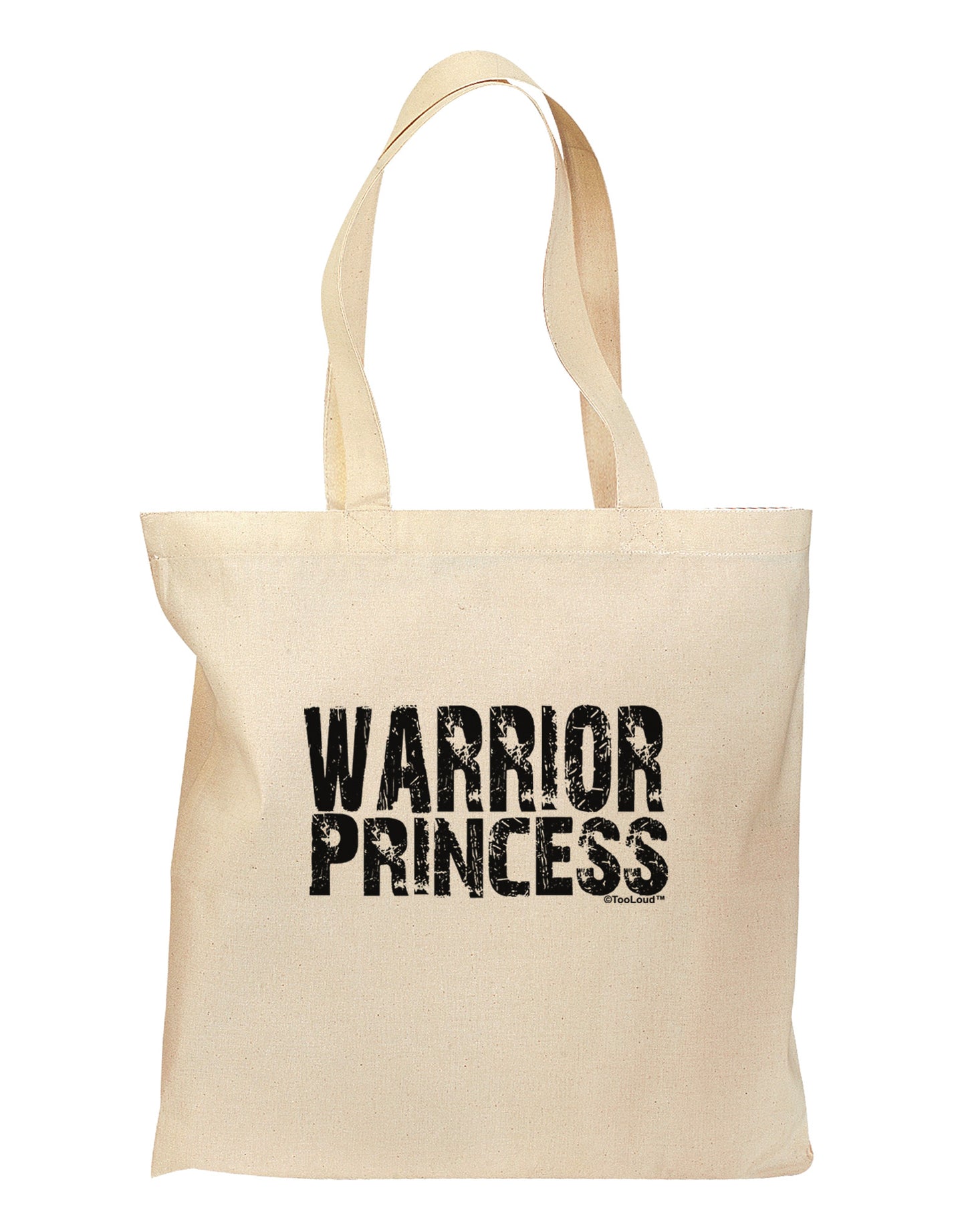 Warrior Princess Black and White Grocery Tote Bag-Grocery Tote-TooLoud-Natural-Medium-Davson Sales