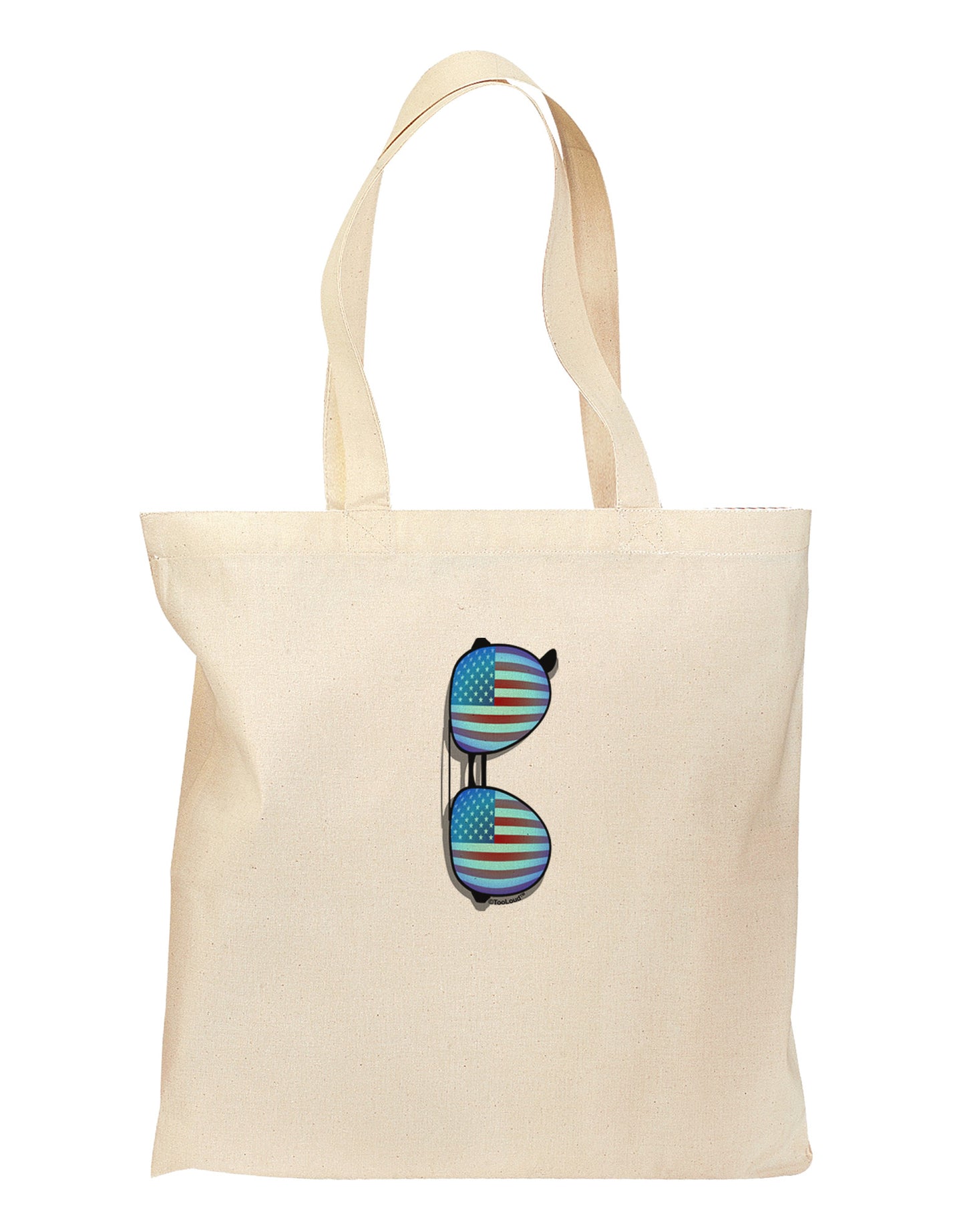 Blue American Flag Aviator Sunglasses Grocery Tote Bag-Grocery Tote-TooLoud-Natural-Medium-Davson Sales