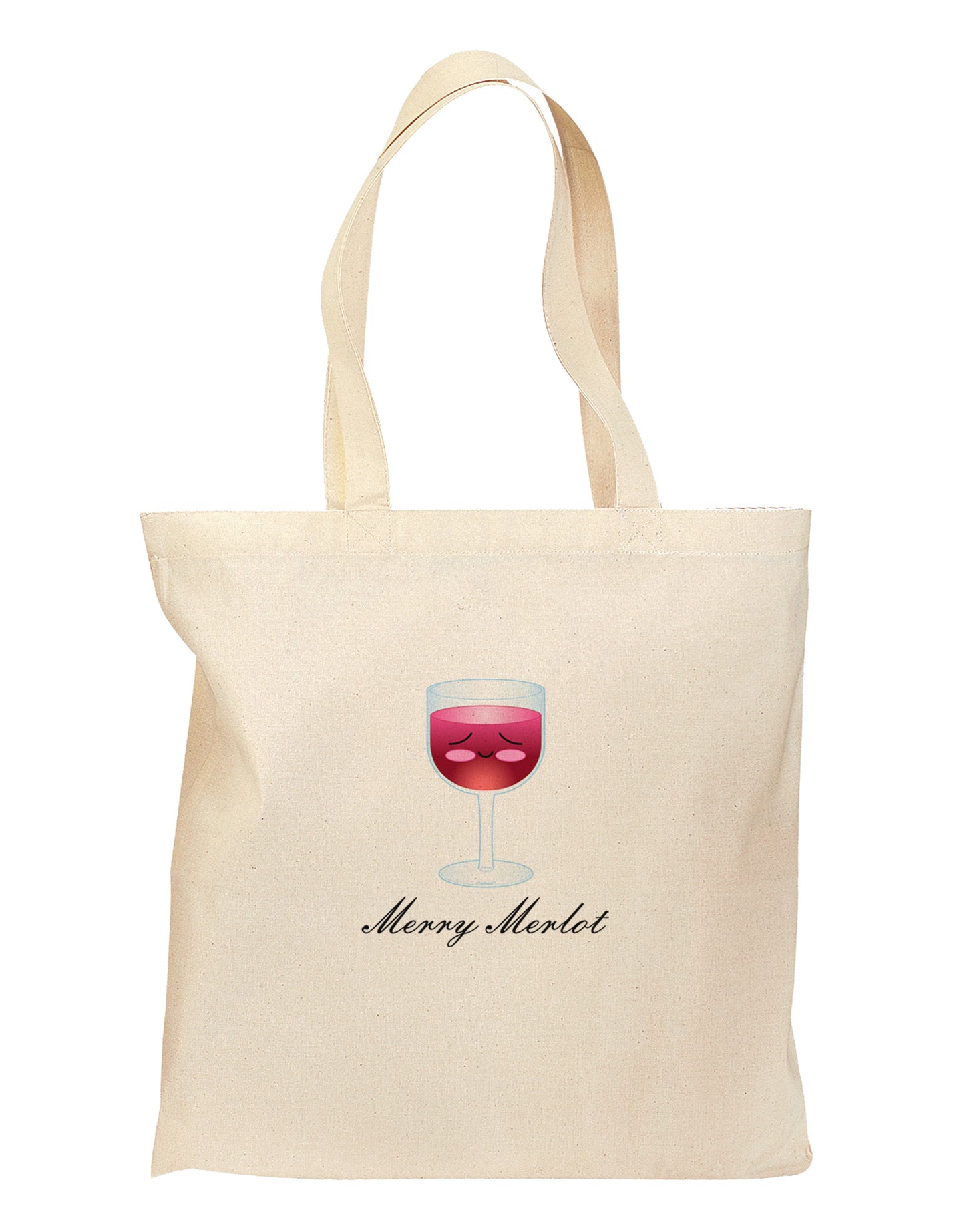 Merry Merlot Text Grocery Tote Bag-Grocery Tote-TooLoud-Natural-Medium-Davson Sales