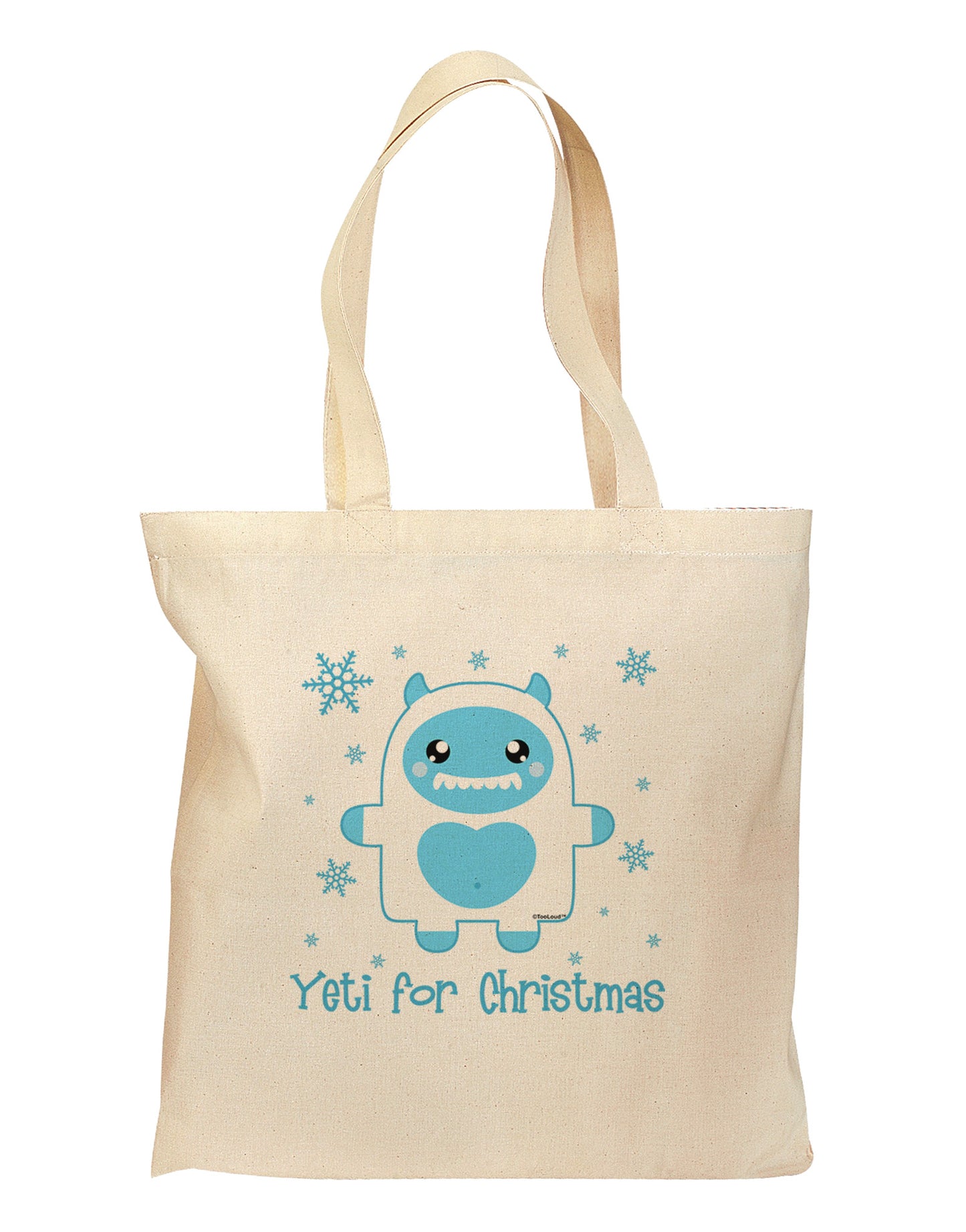 Yeti (Ready) for Christmas - Abominable Snowman Grocery Tote Bag-Grocery Tote-TooLoud-Natural-Medium-Davson Sales