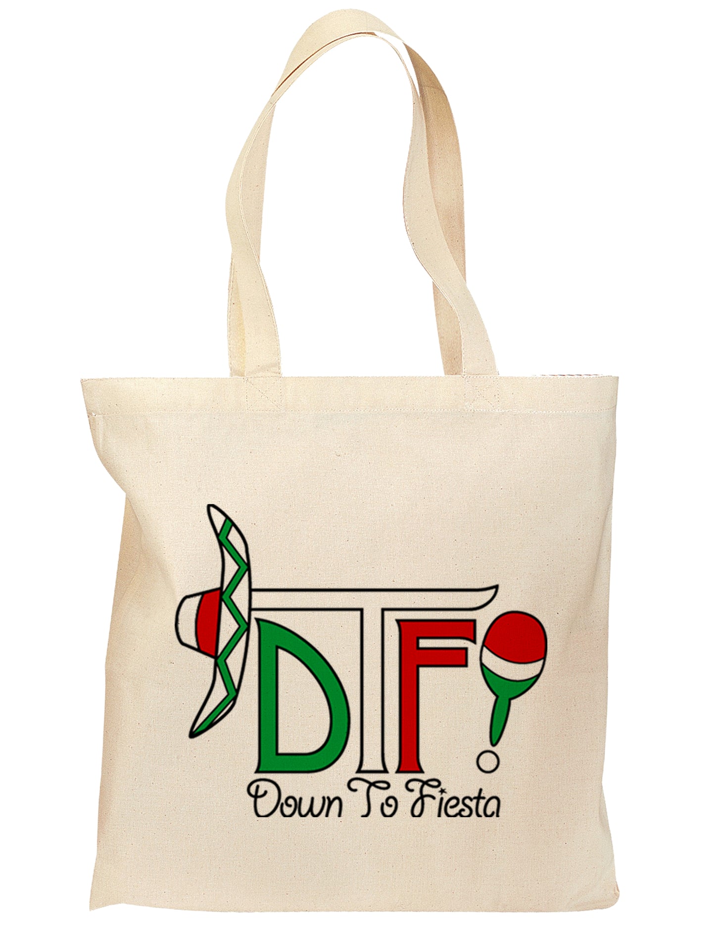 DTF Down To Fiesta Grocery Tote Bag-Grocery Tote-TooLoud-Natural-Medium-Davson Sales