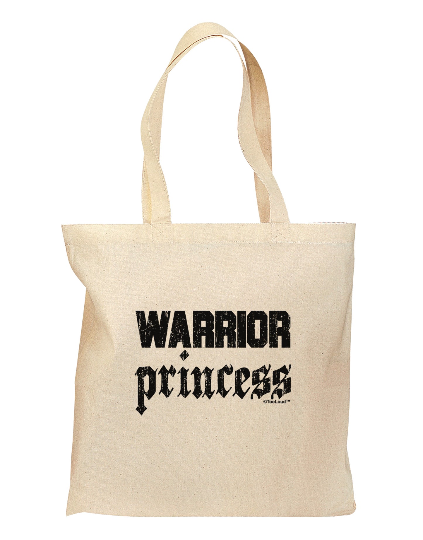 Warrior Princess Script Grocery Tote Bag-Grocery Tote-TooLoud-Natural-Medium-Davson Sales