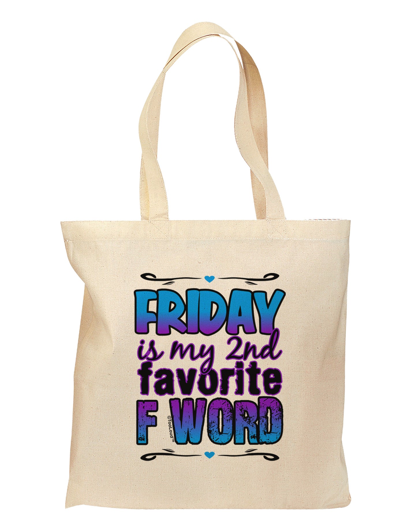 Friday - 2nd Favorite F Word Grocery Tote Bag-Grocery Tote-TooLoud-Natural-Medium-Davson Sales