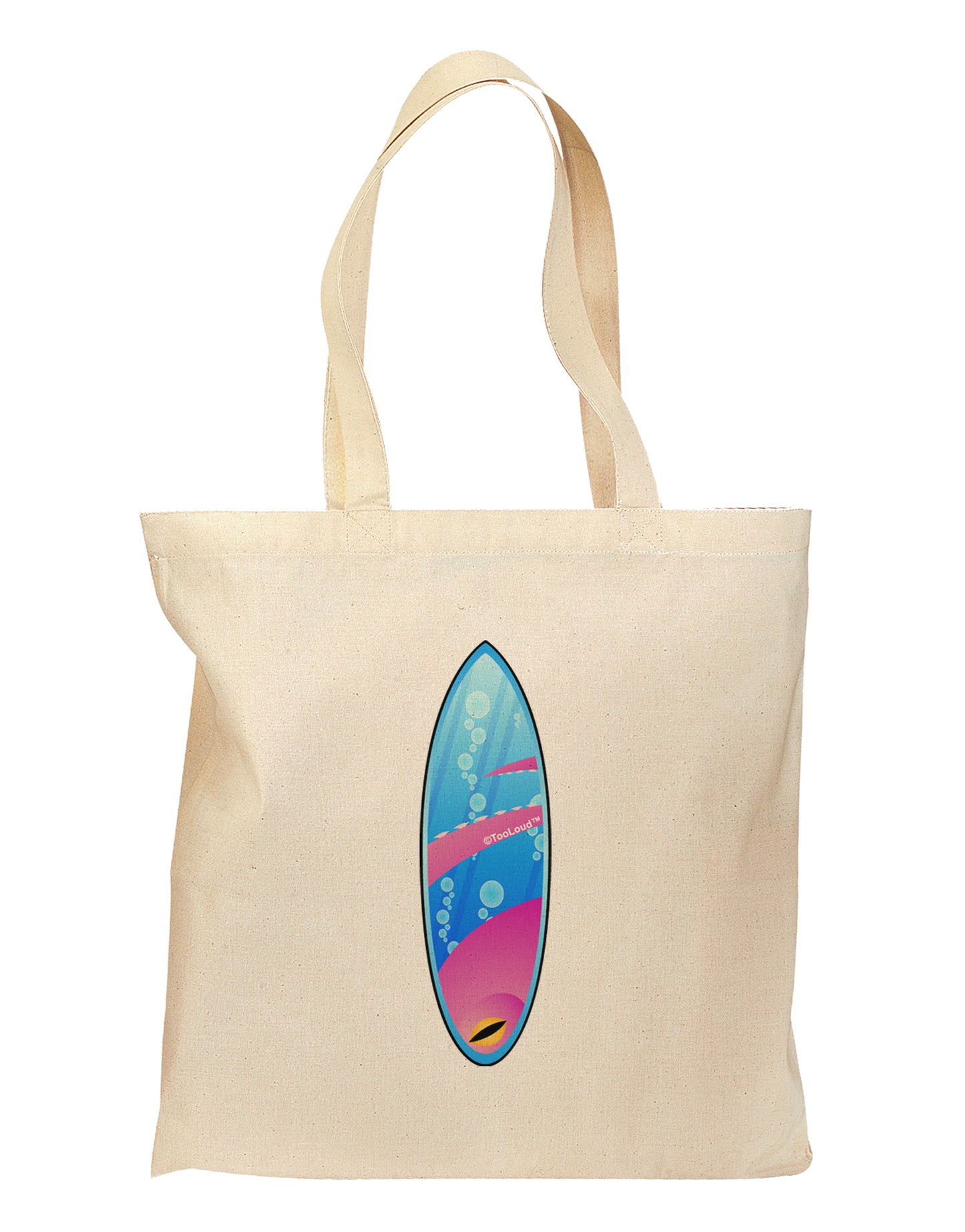 Octopus Surfboard Grocery Tote Bag by TooLoud-Grocery Tote-TooLoud-Natural-Medium-Davson Sales