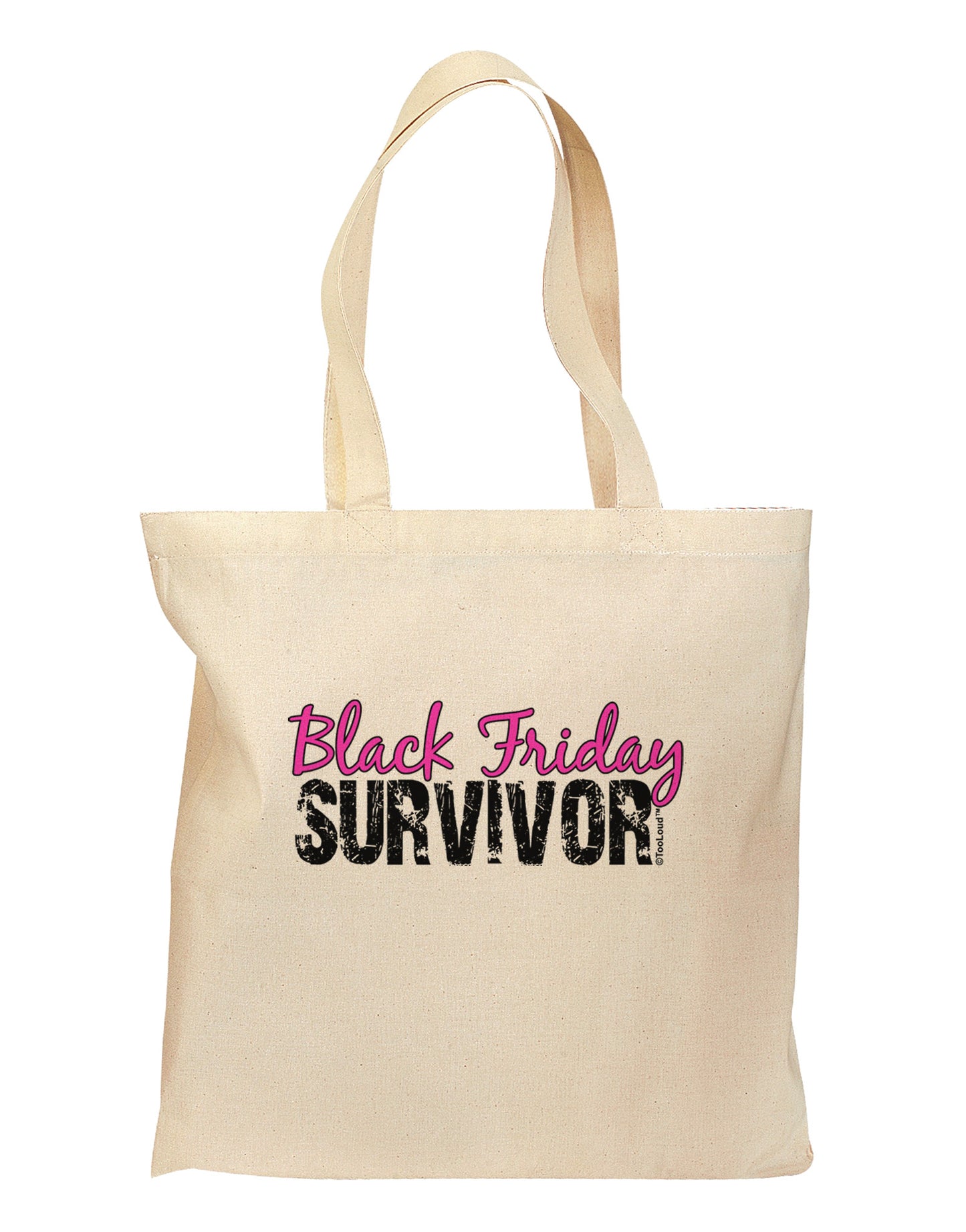 Black Friday Survivor Grocery Tote Bag-Grocery Tote-TooLoud-Natural-Medium-Davson Sales