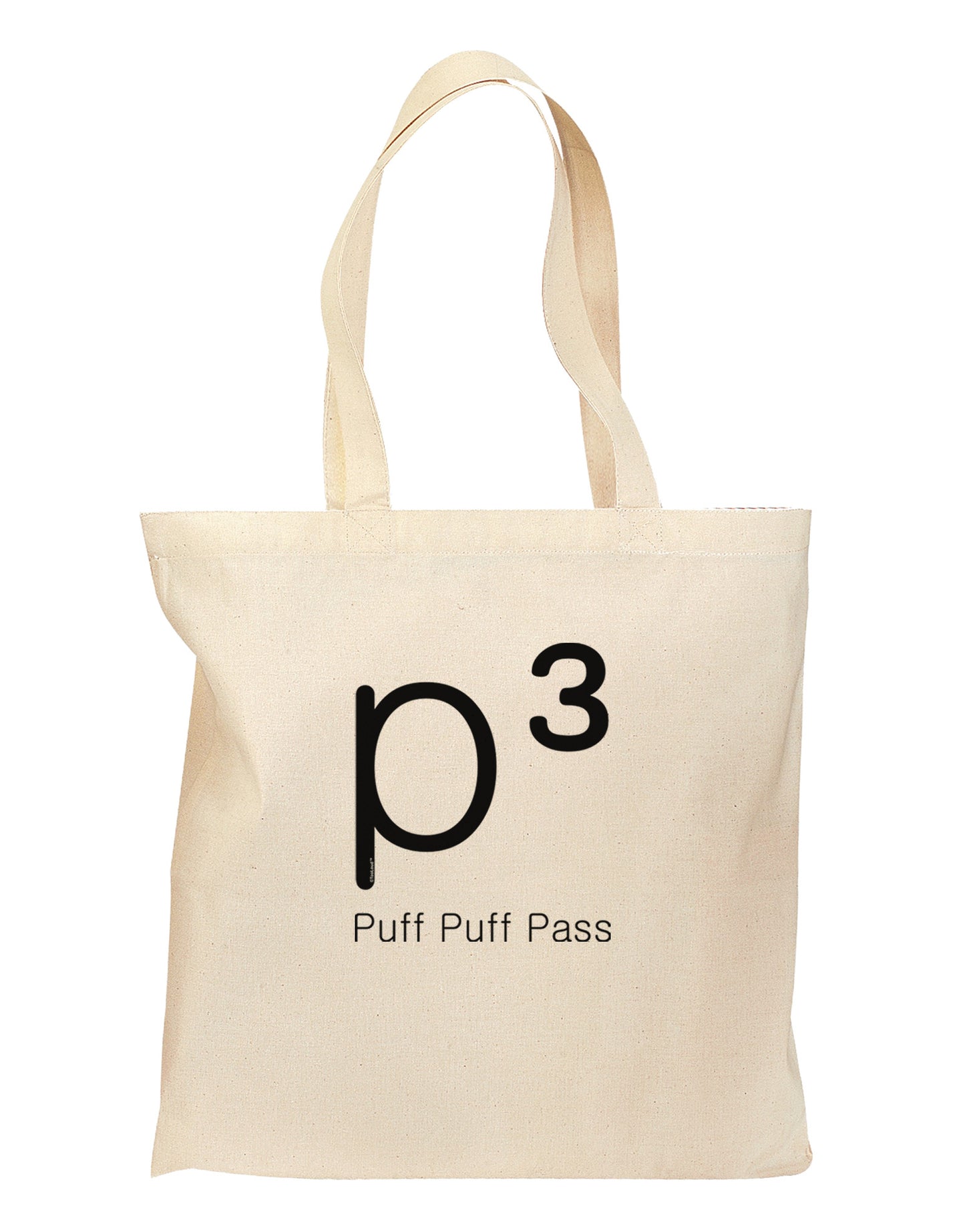 P� - Puff Puff Pass - Smoking Etiquette Grocery Tote Bag-Grocery Tote-TooLoud-Natural-Medium-Davson Sales