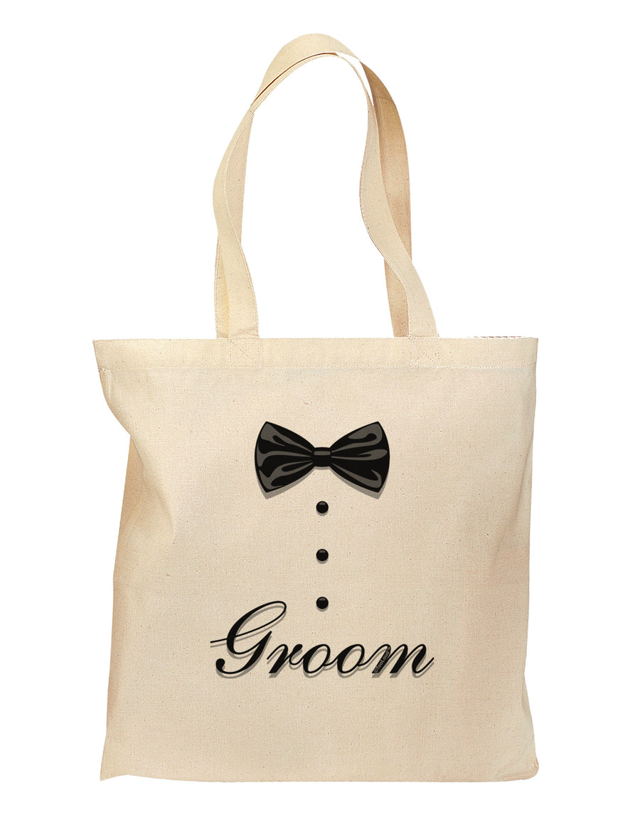 Tuxedo - Groom Grocery Tote Bag-Grocery Tote-TooLoud-Natural-Medium-Davson Sales