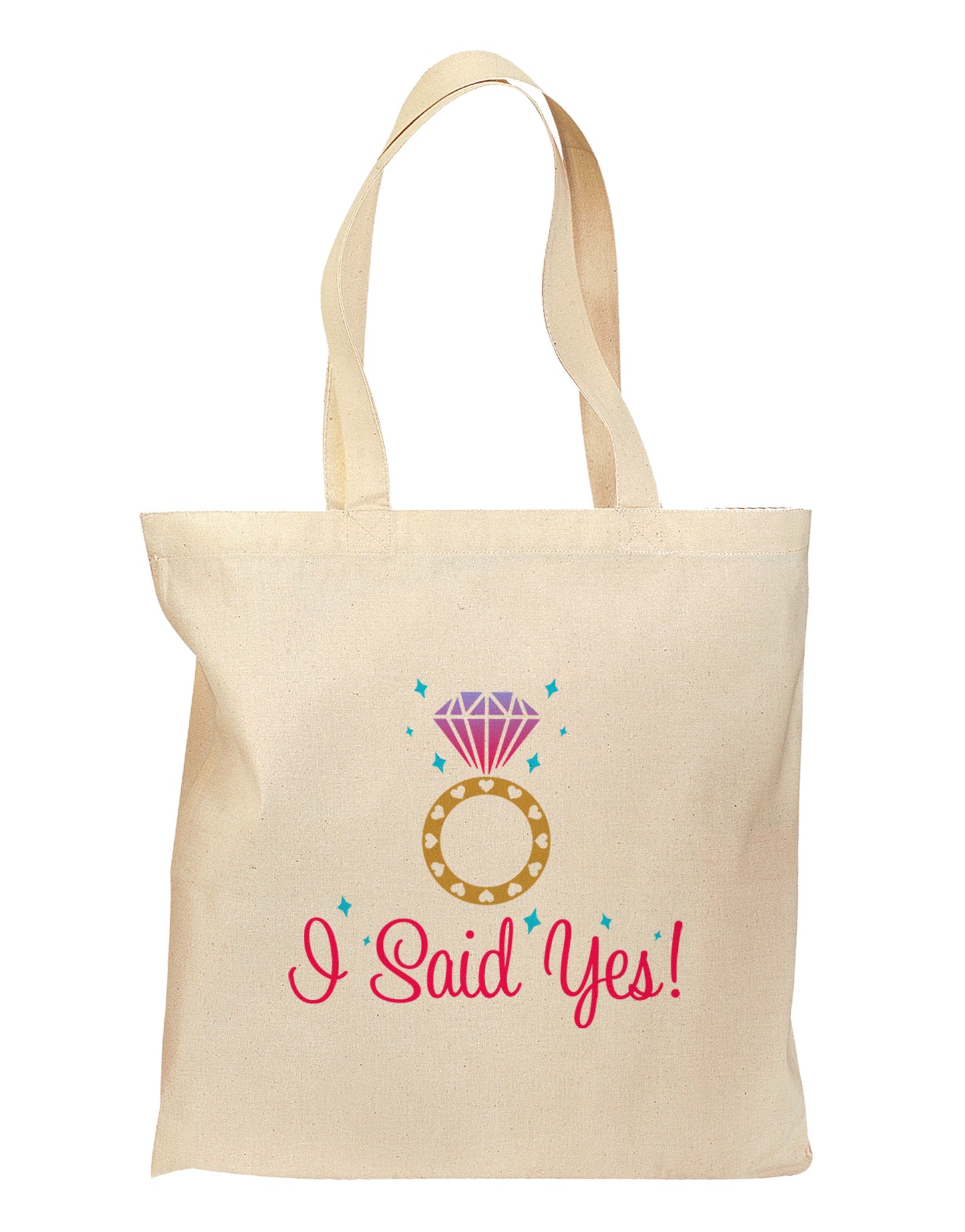 I Said Yes - Diamond Ring - Color Grocery Tote Bag-Grocery Tote-TooLoud-Natural-Medium-Davson Sales