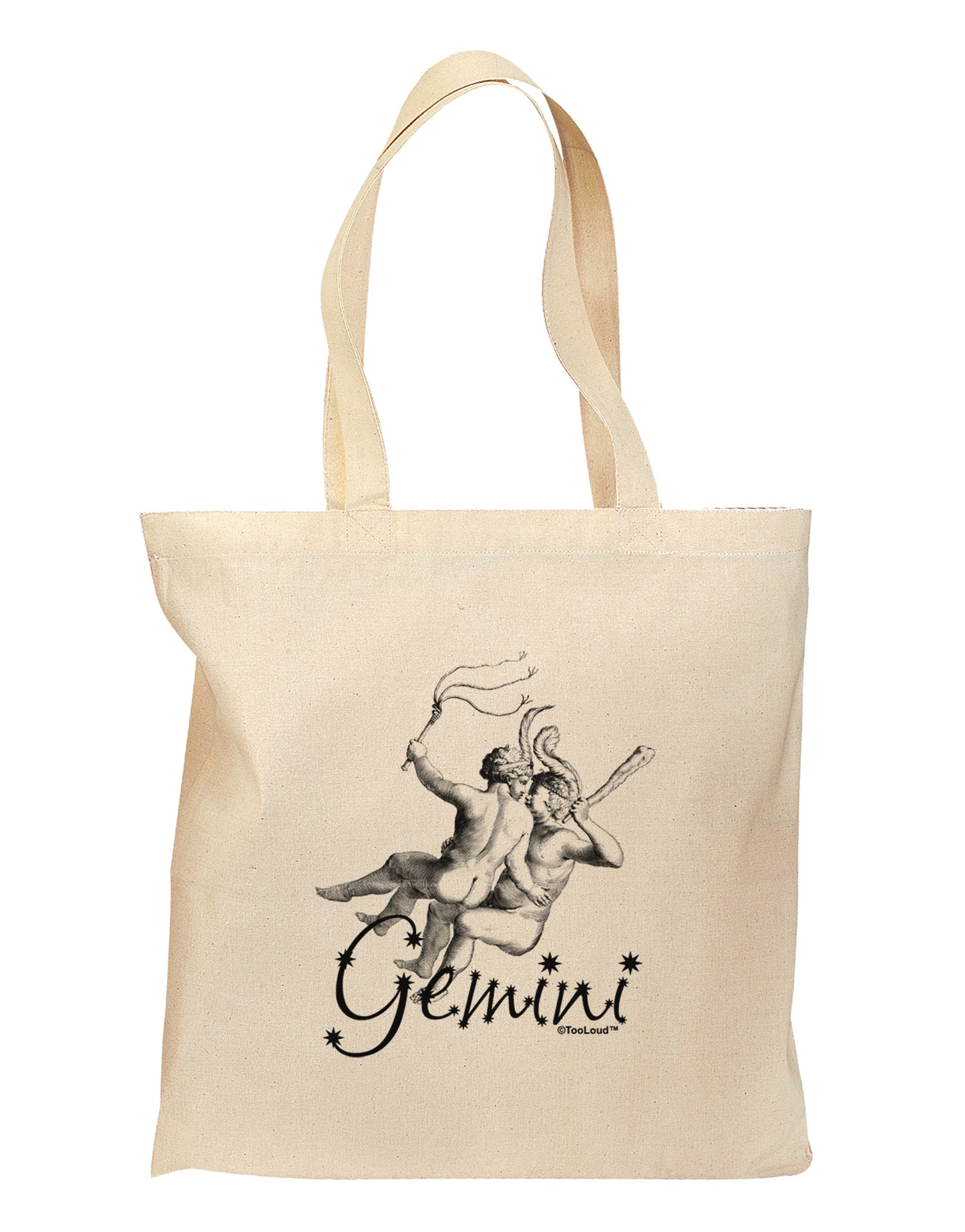 Gemini Illustration Grocery Tote Bag-Grocery Tote-TooLoud-Natural-Medium-Davson Sales