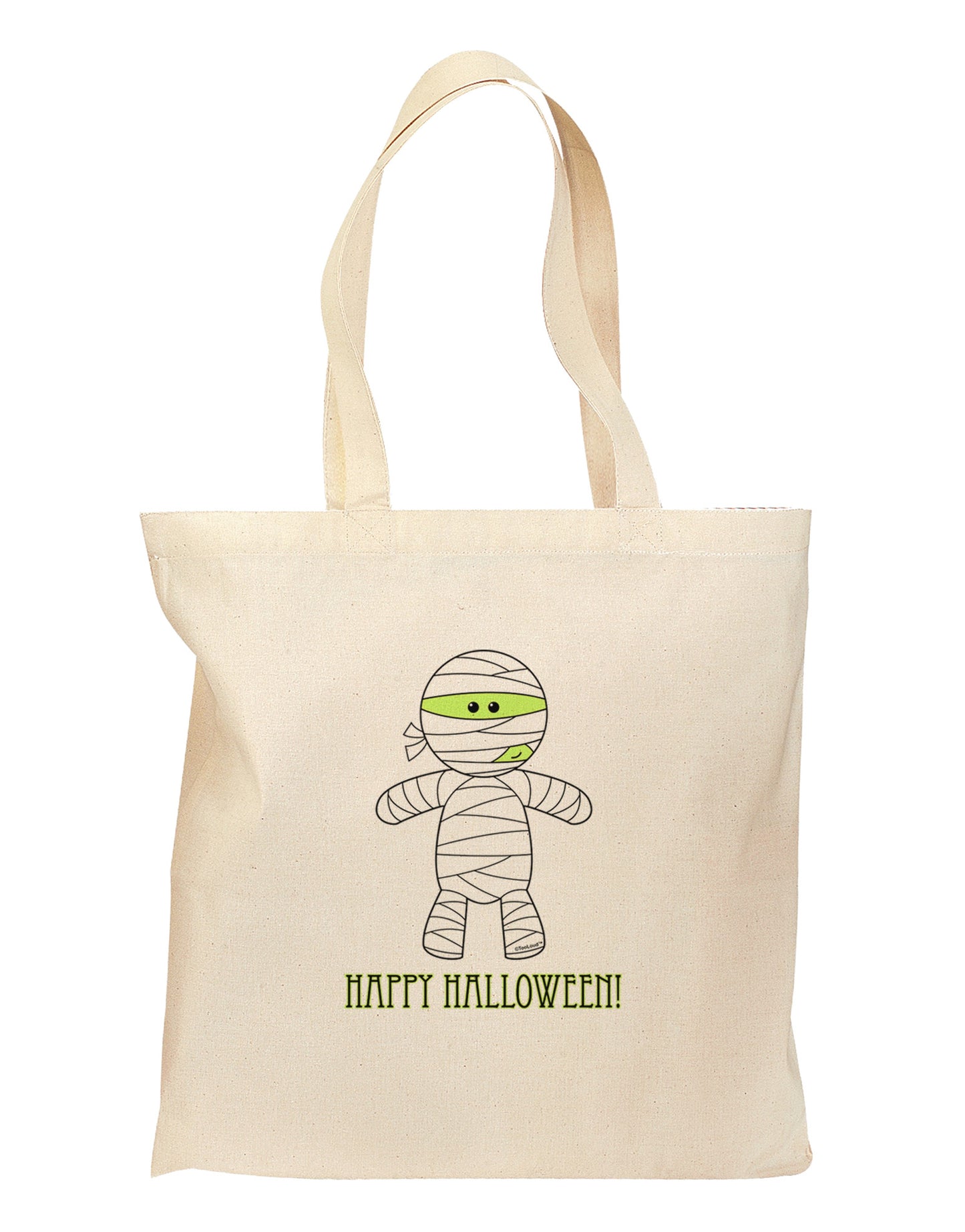 Cute Mummy Happy Halloween Grocery Tote Bag-Grocery Tote-TooLoud-Natural-Medium-Davson Sales