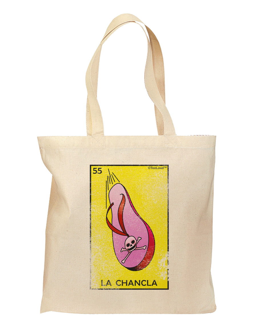 La Chancla Loteria Distressed Grocery Tote Bag by TooLoud-TooLoud-Natural-Davson Sales
