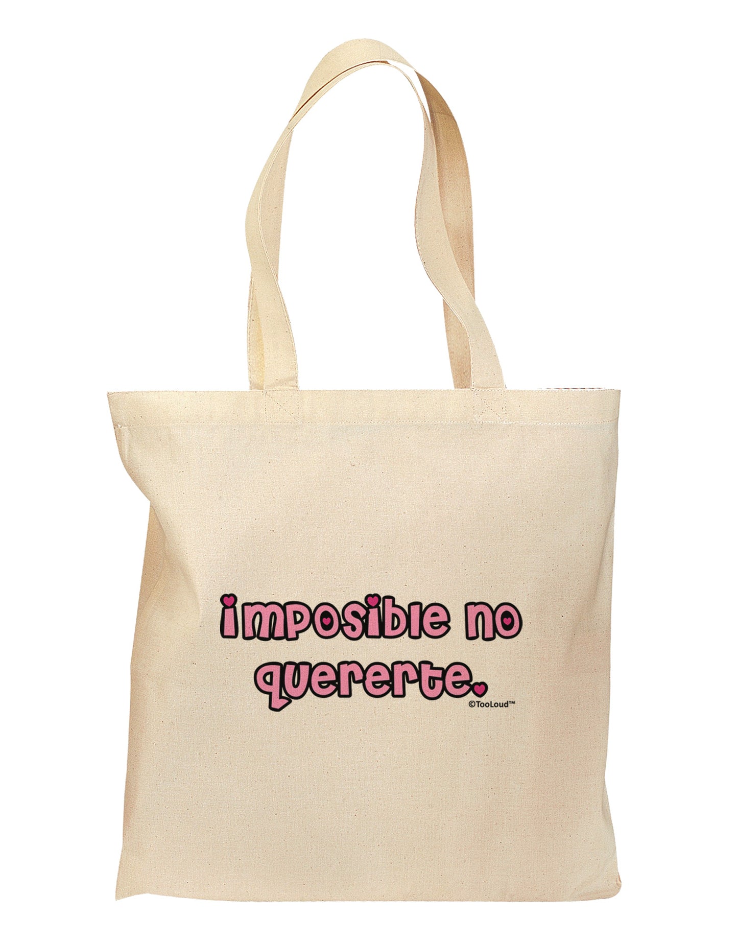 Imposible No Quererte Grocery Tote Bag by TooLoud-Grocery Tote-TooLoud-Natural-Medium-Davson Sales