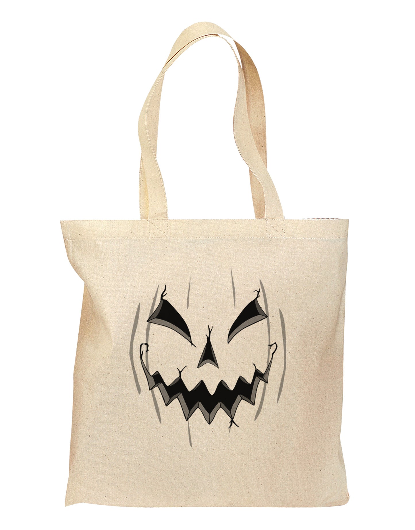 Halloween Scary Evil Jack O Lantern Pumpkin Grocery Tote Bag-Grocery Tote-TooLoud-Natural-Medium-Davson Sales