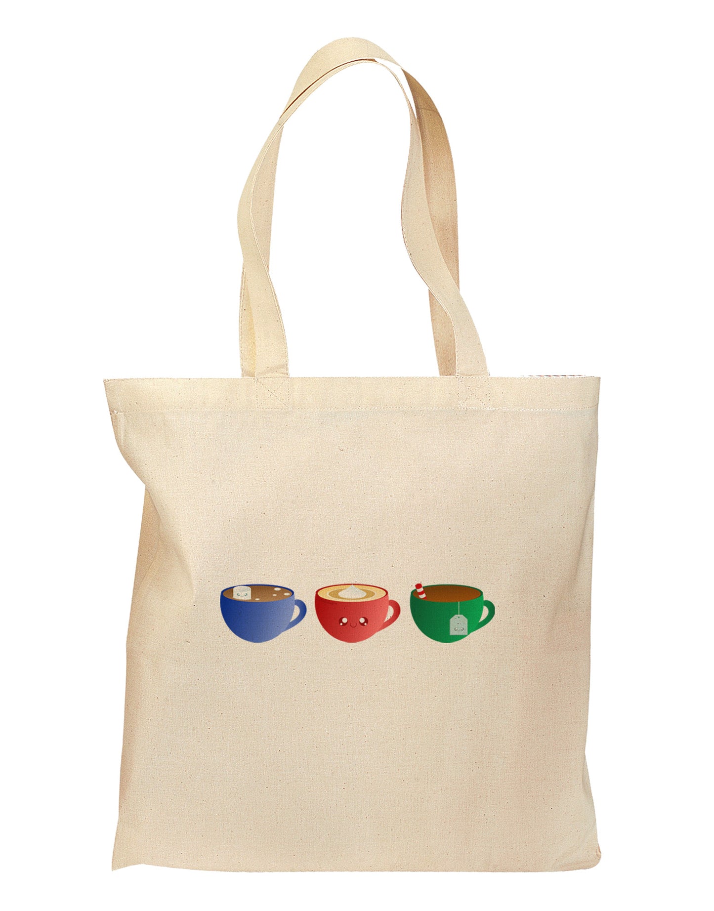 Cute Holiday Drink Set - Christmas Grocery Tote Bag-Grocery Tote-TooLoud-Natural-Medium-Davson Sales
