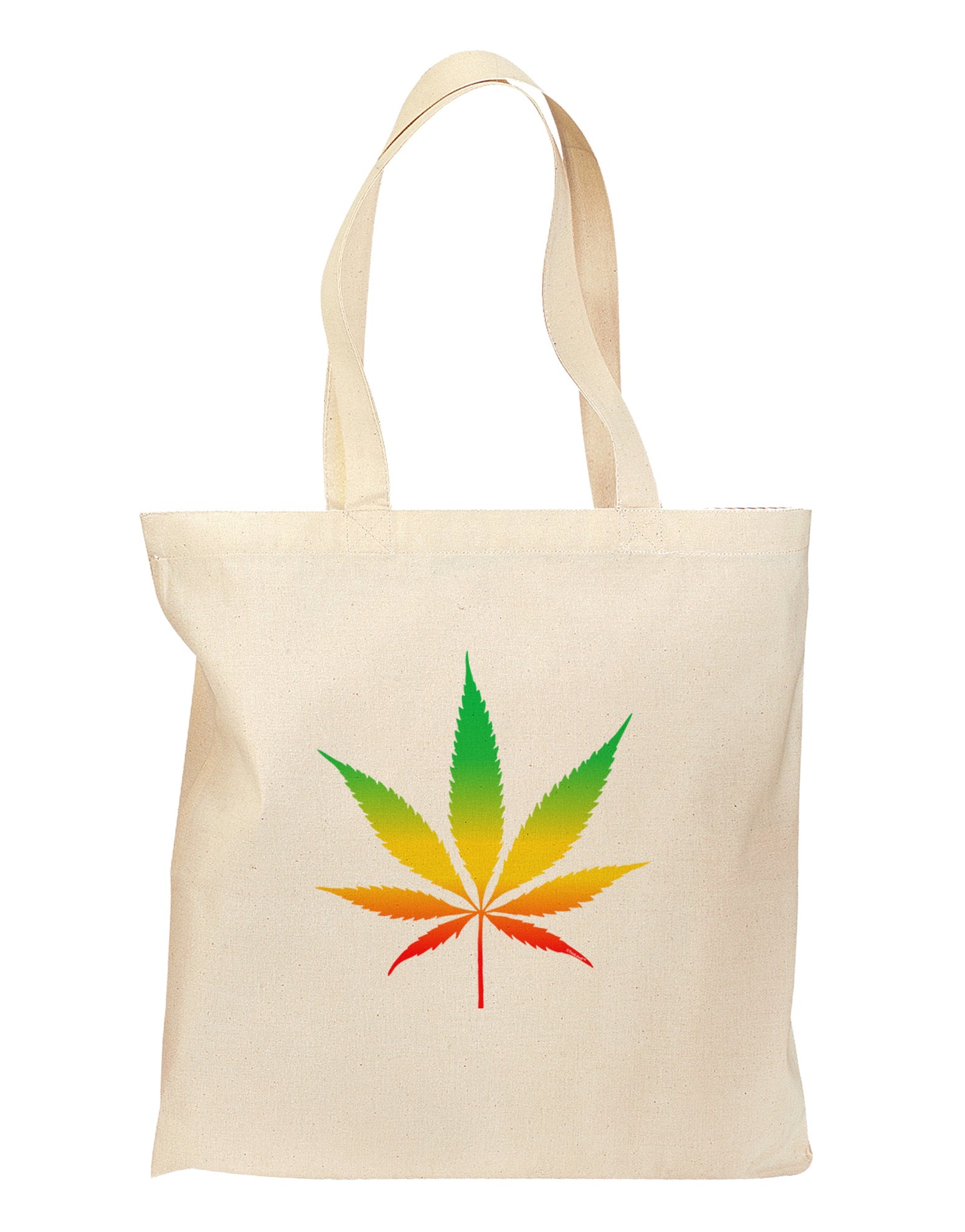 Marijuana Leaf Rastafarian Colors Grocery Tote Bag-Grocery Tote-TooLoud-Natural-Medium-Davson Sales