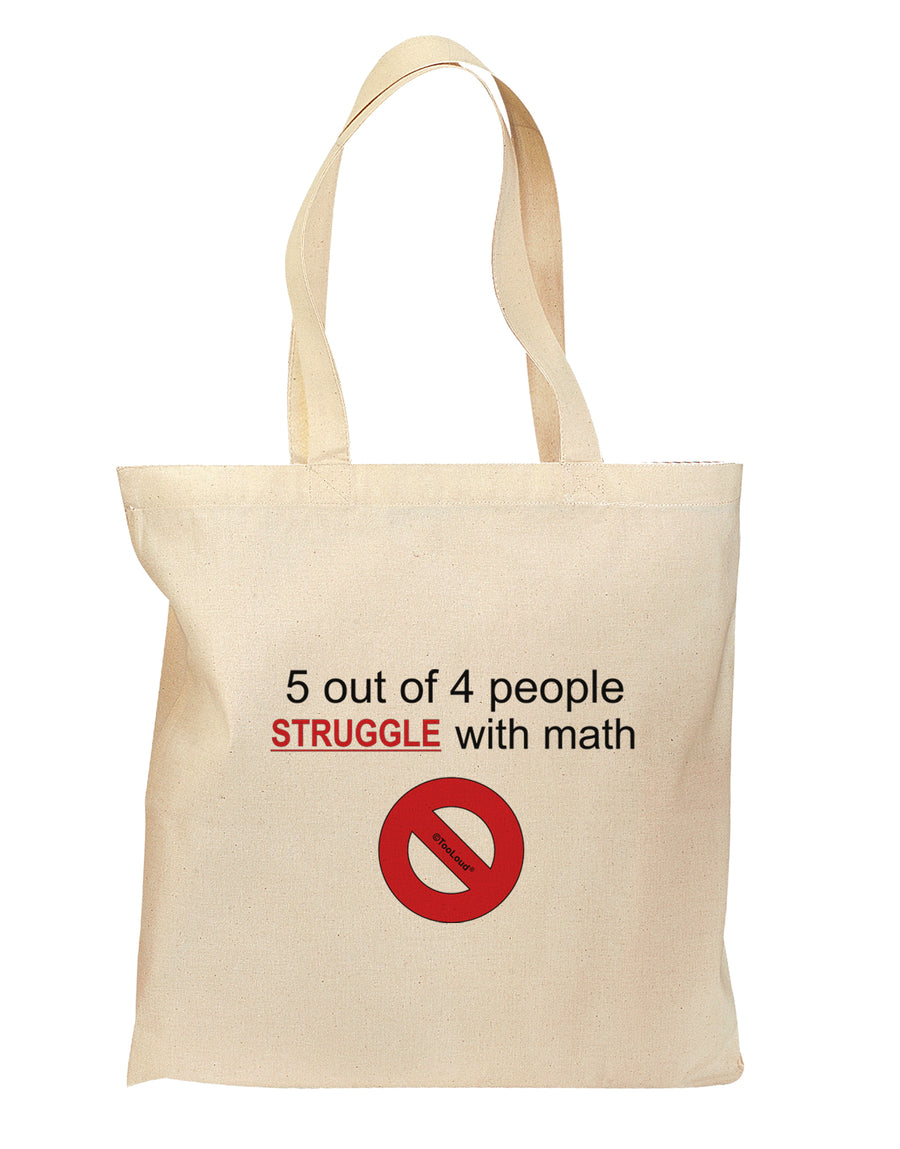 5 out of 4 People Funny Math Humor Grocery Tote Bag - Natural by TooLoud-TooLoud-Natural-medium-Davson Sales
