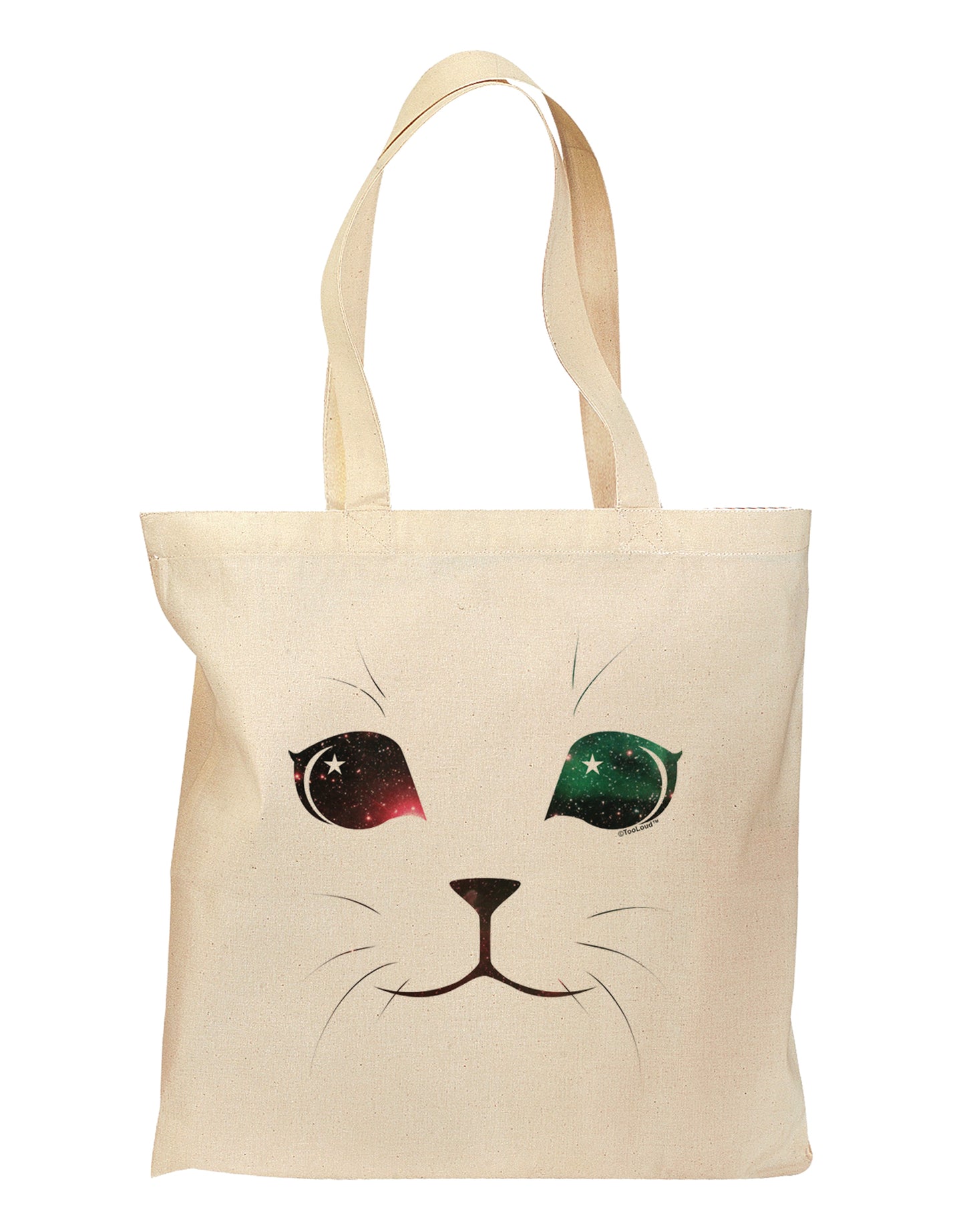 Adorable Space Cat Grocery Tote Bag by TooLoud-Grocery Tote-TooLoud-Natural-Medium-Davson Sales