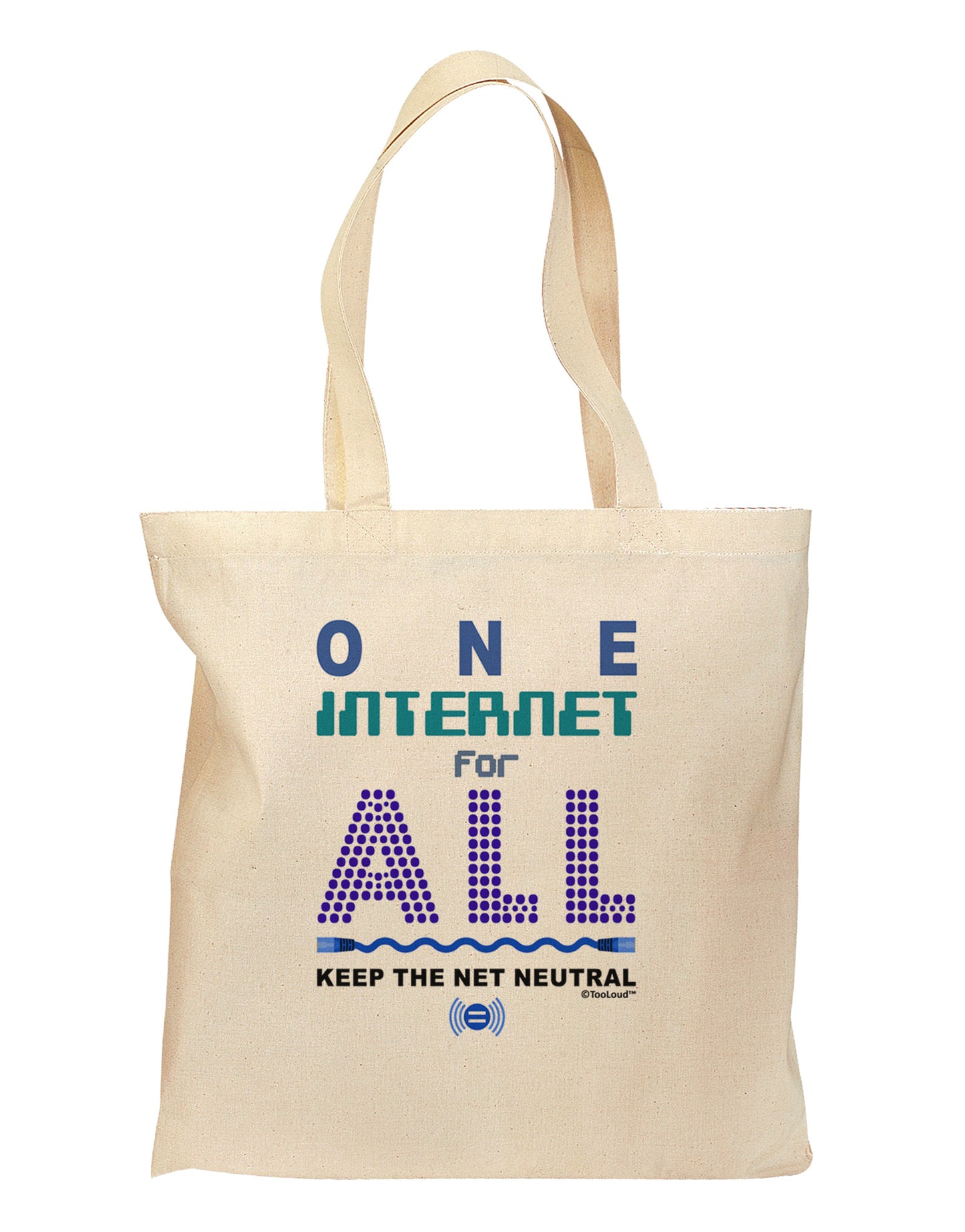 One Internet For All Keep The Net Neutral Grocery Tote Bag-Grocery Tote-TooLoud-Natural-Medium-Davson Sales