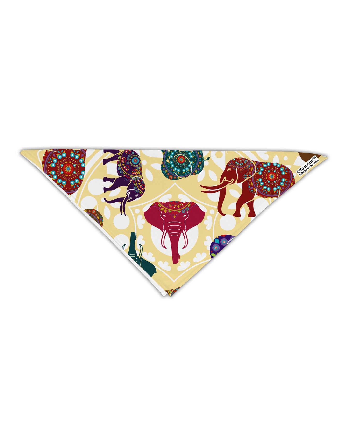 Indian Elephants AOP Adult 19" Square Bandana All Over Print-Square Bandanas-TooLoud-White-One-Size-Adult-Davson Sales