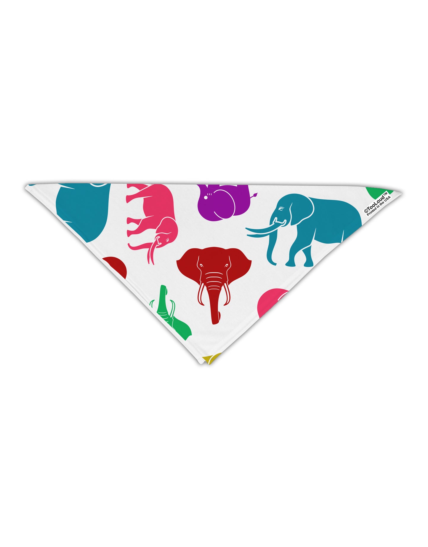Colorful Elephants AOP Adult 19" Square Bandana All Over Print-Square Bandanas-TooLoud-White-One-Size-Adult-Davson Sales