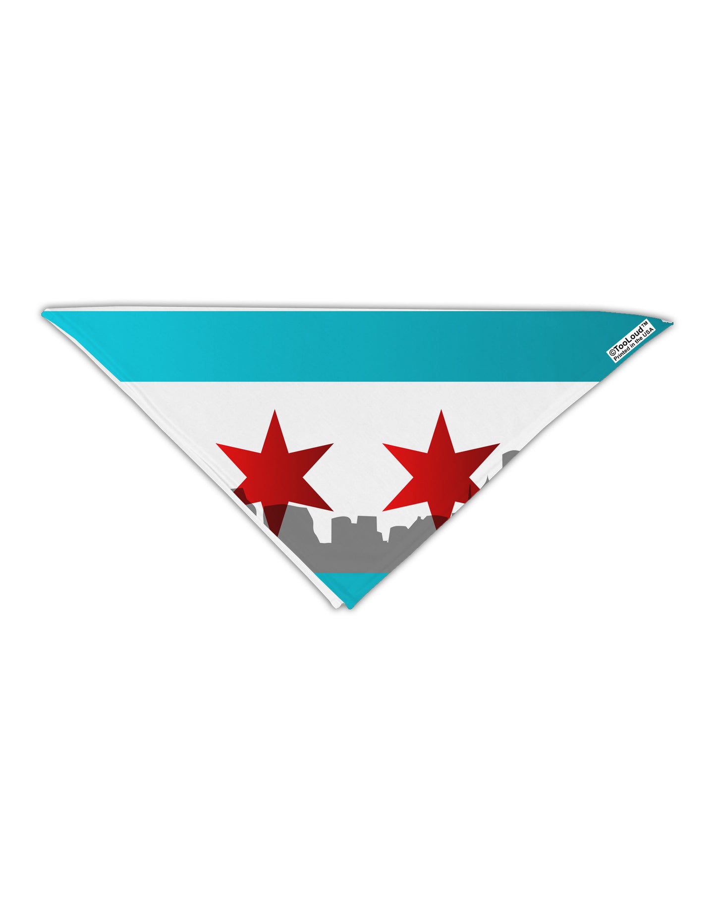 Chicago Flag Skyline AOP Adult 19" Square Bandana All Over Print-Square Bandanas-TooLoud-White-One-Size-Adult-Davson Sales