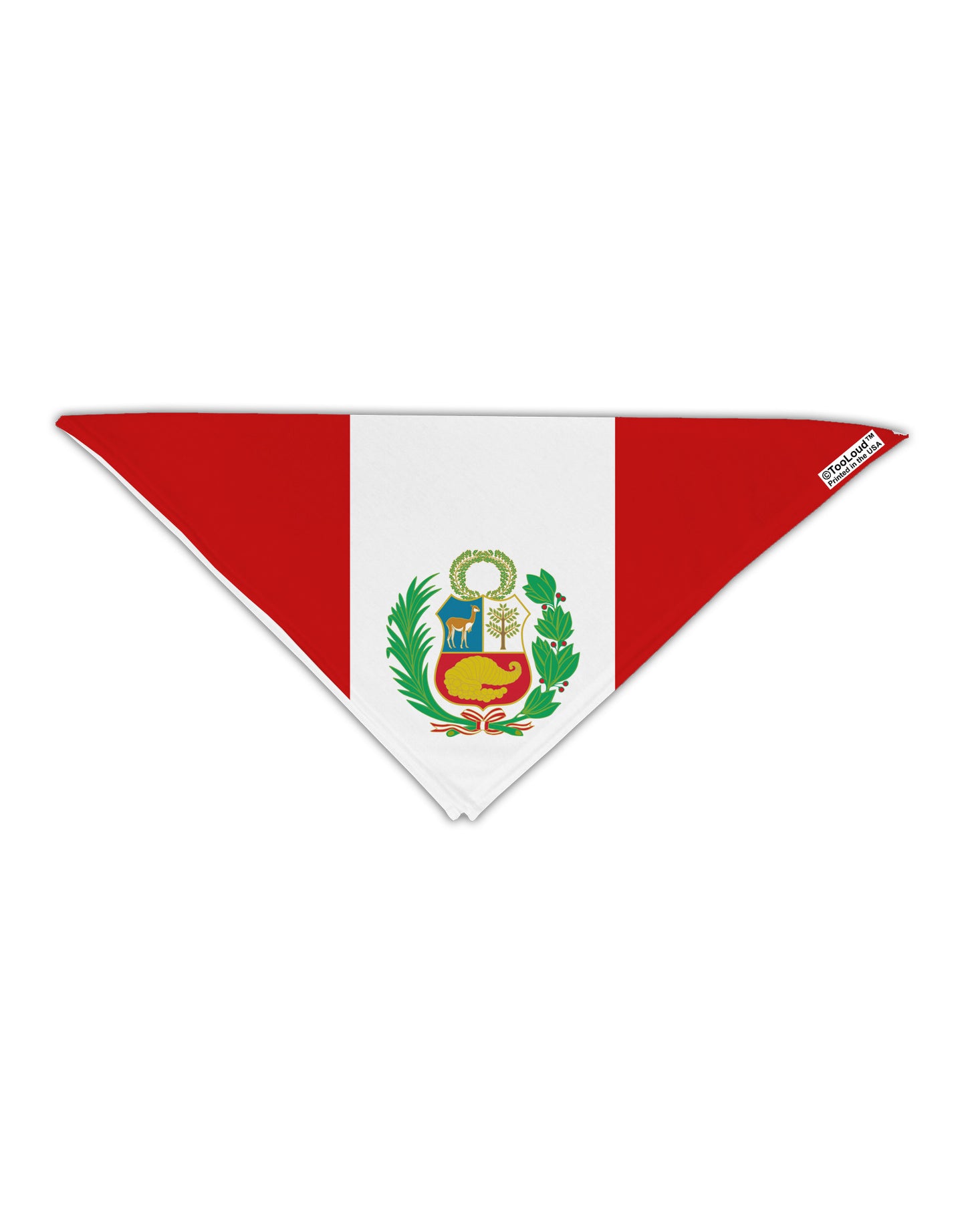 Peru Flag AOP Adult 19" Square Bandana All Over Print-Square Bandanas-TooLoud-White-One-Size-Adult-Davson Sales