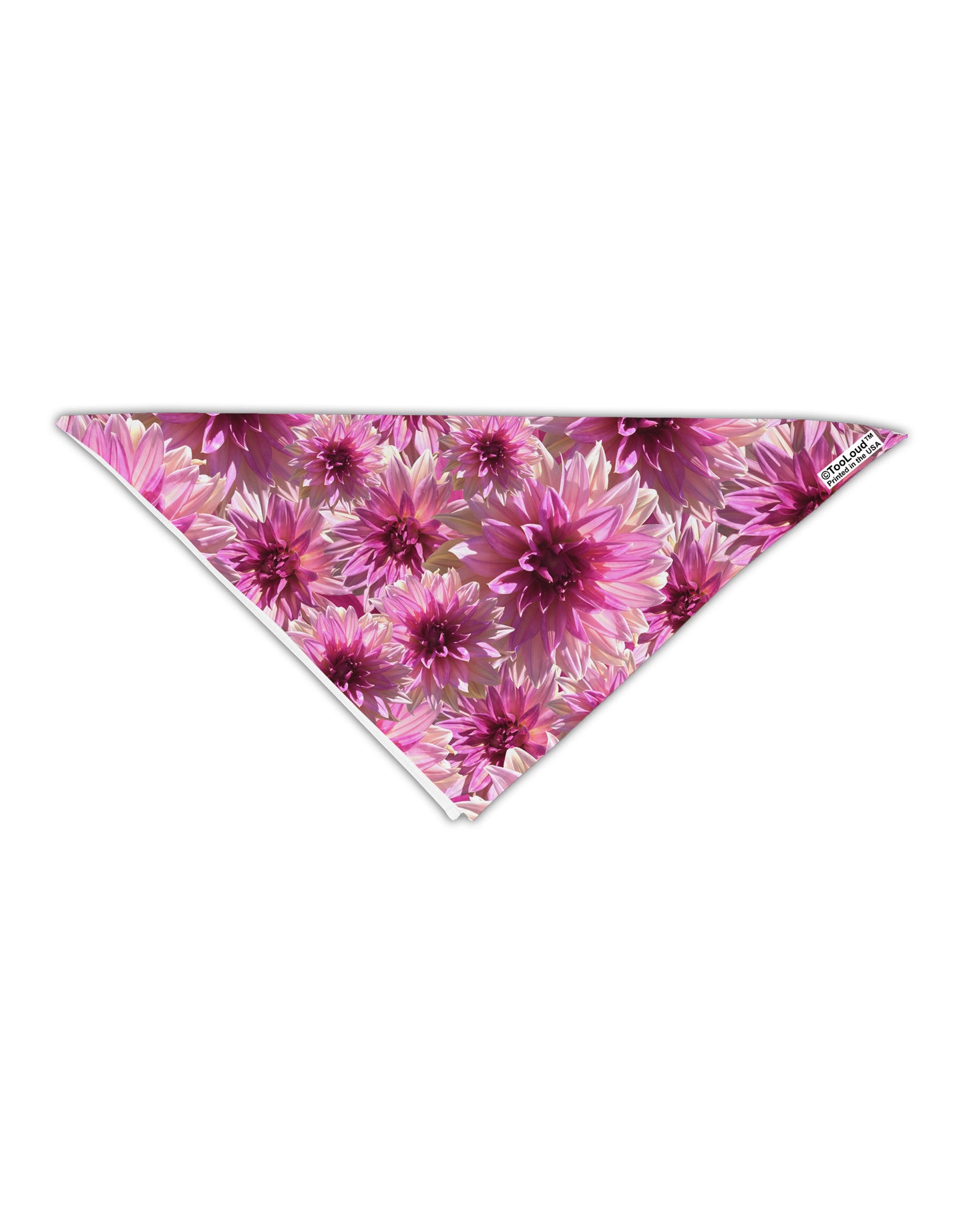 Pink Flowers Adult 19" Square Bandana All Over Print-Square Bandanas-TooLoud-White-One-Size-Adult-Davson Sales