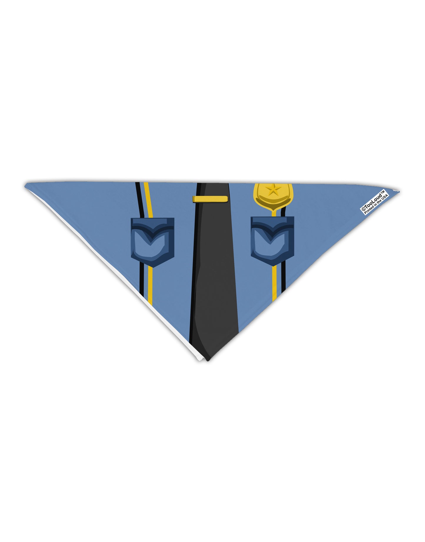 Police Blue-Gold AOP Adult 19" Square Bandana All Over Print-Square Bandanas-TooLoud-White-One-Size-Adult-Davson Sales