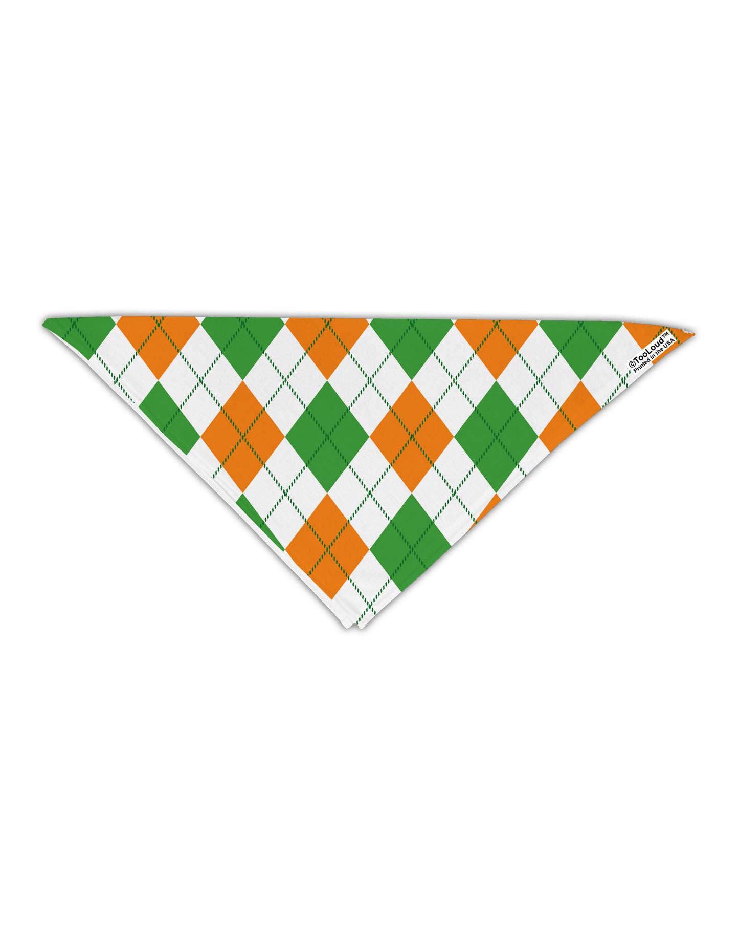 Irish Colors Argyle Pattern Adult 19" Square Bandana All Over Print-Square Bandanas-TooLoud-White-One-Size-Adult-Davson Sales